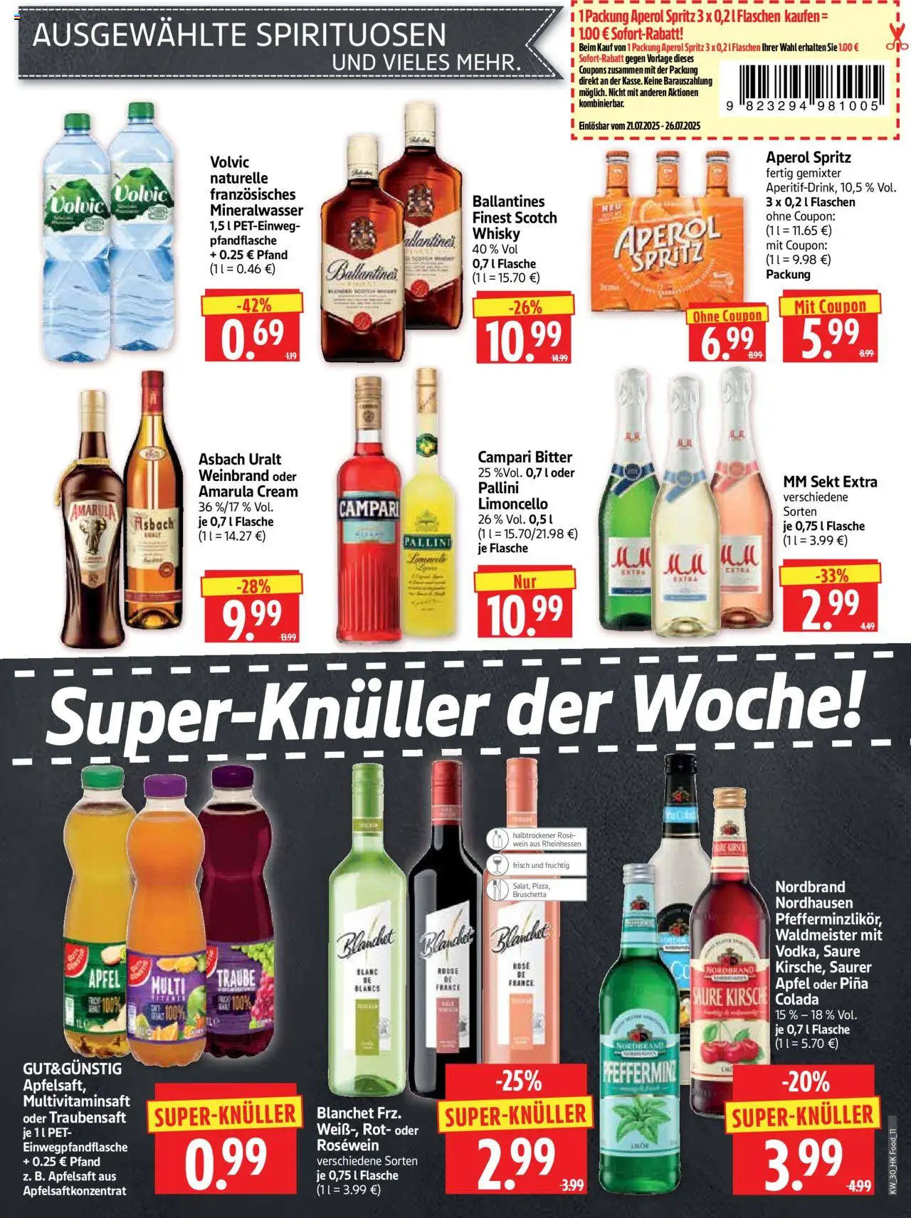 HERKULES Prospekt 	 - gültig ab dem 21.07.2025 | Seite: 11 | Produkte: Whisky, Rosewein, Apfelsaft, Mineralwasser
