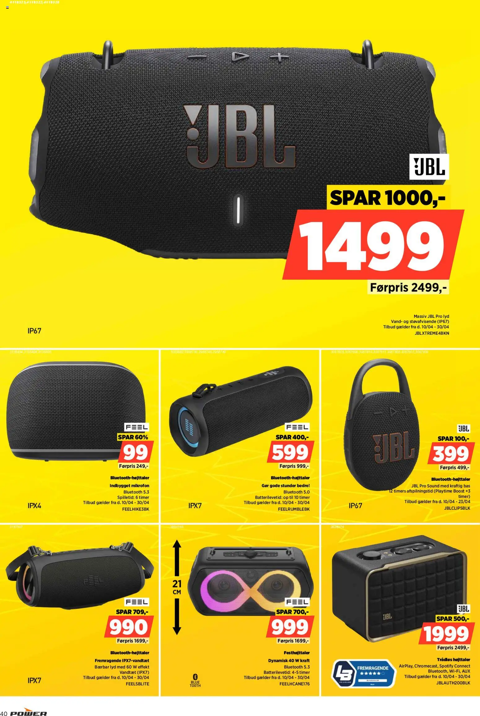 Power tilbudsavis – gyldig fra 17.04.2026 | Side: 40 | Produkter: Lyd, Mikrofon, Højttaler