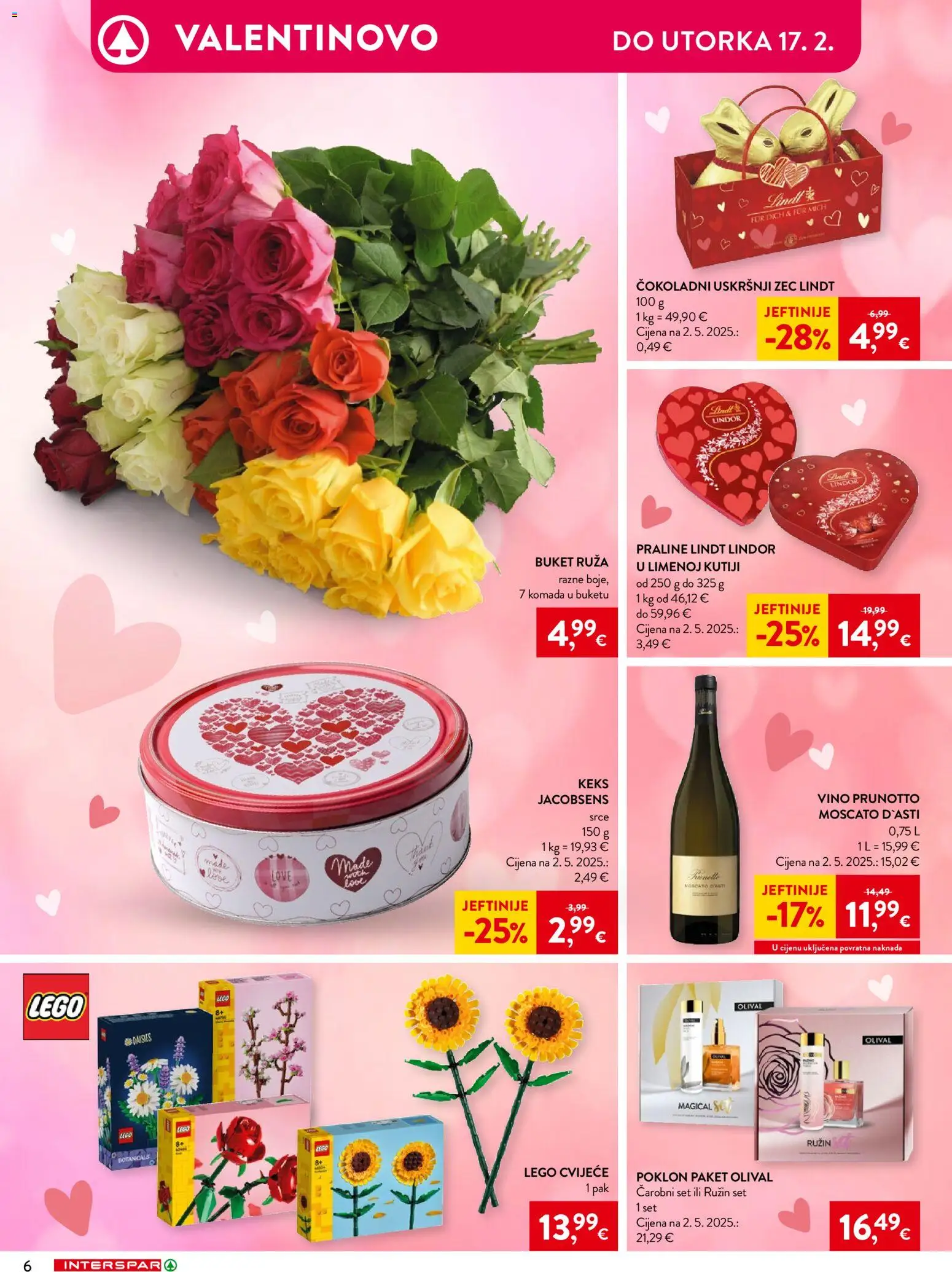 Interspar katalog | vrijedi od 04.02.2026 | Stranica: 6 | Proizvodi: Cvijeće, Lindt, Praline, Keks