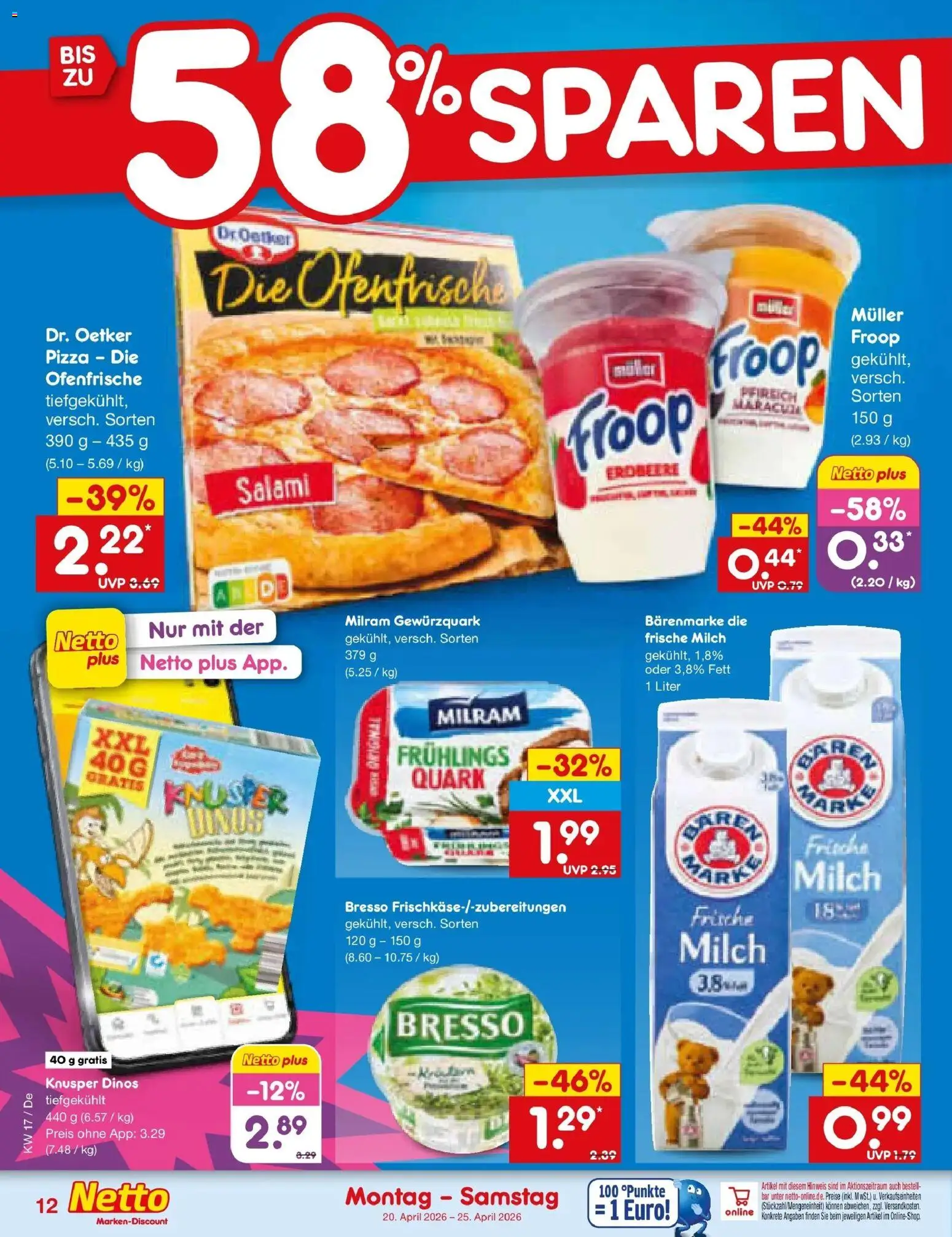 Netto Marken-Discount Prospekt Thierhaupten	 – gültig ab 20.04.2026 | Seite: 14 | Produkte: Froop, Quark, Ofenfrische, Milram