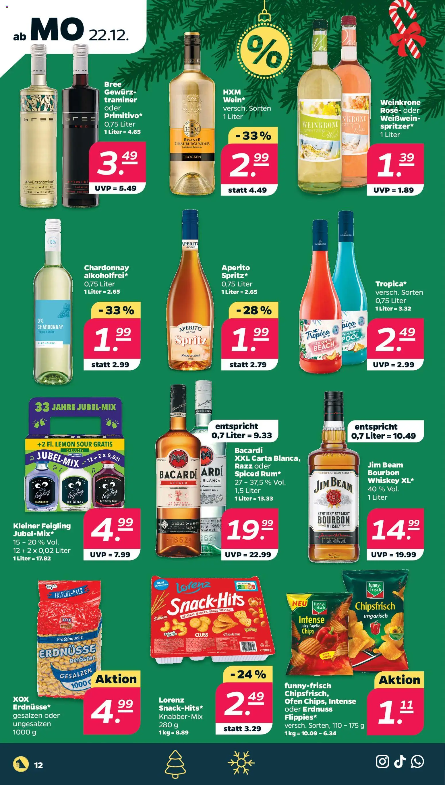 Netto Prospekt 	 – gültig ab 22.12.2025 | Seite: 12 | Produkte: Jim beam, Erdnüsse, Bourbon, Whiskey