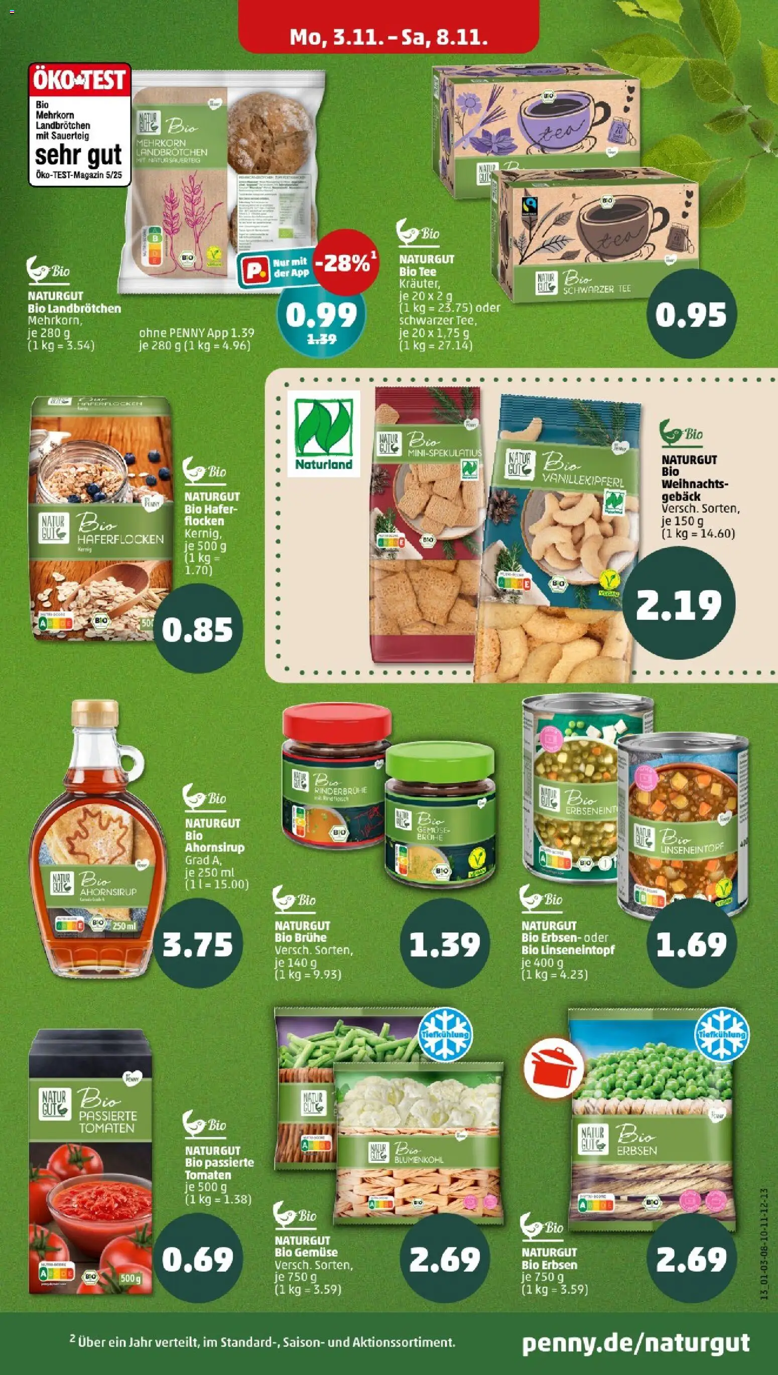 Penny - Niedersachsen  – gültig ab 03.11.2025 | Seite: 11 | Produkte: Gemüse, Tee, Rindfleisch, Erbsen