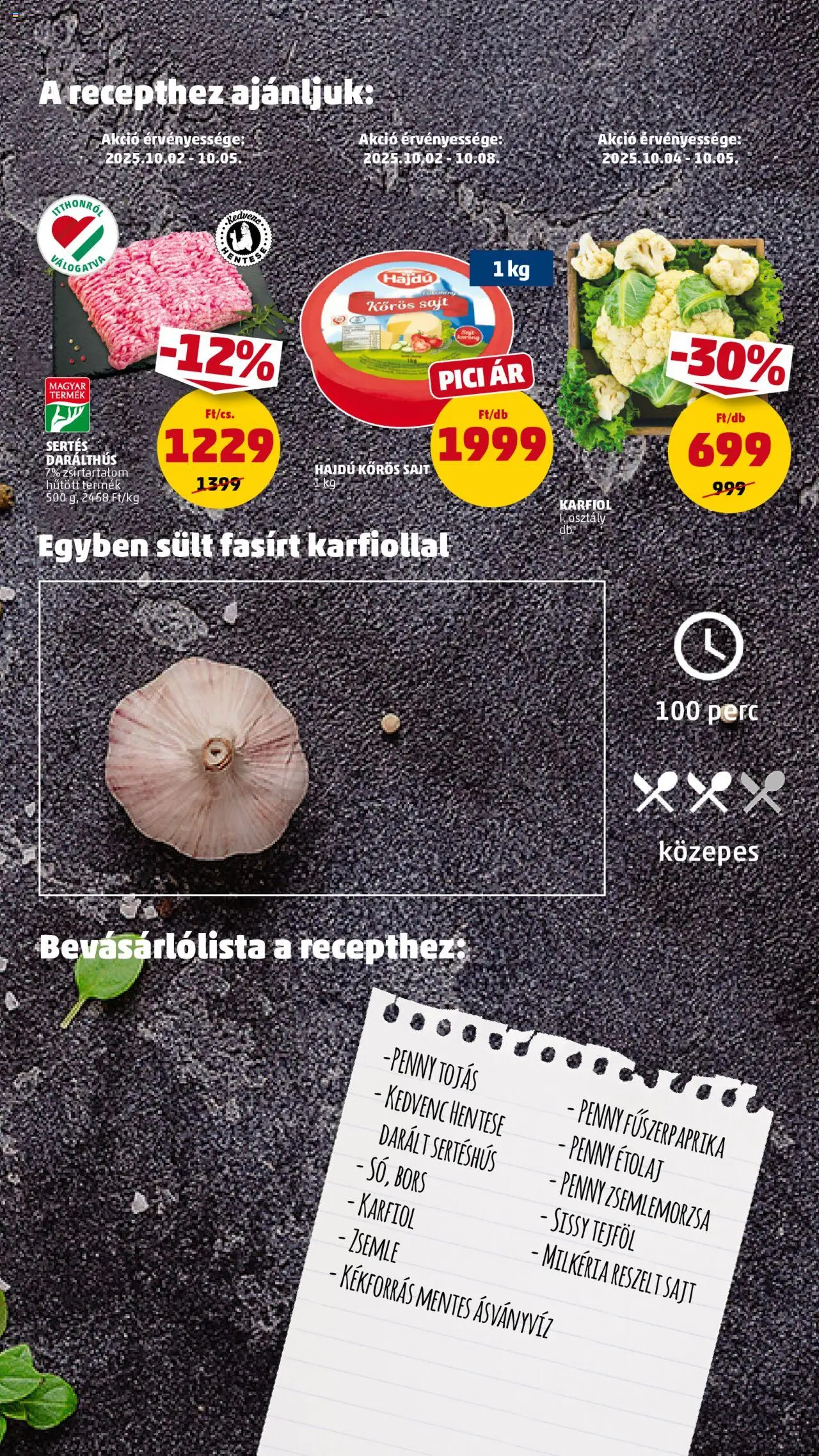 PENNY akciós ujság - amely érvényes a következő dátumtól: 02.10.2025 | Oldal: 7 | Termékek: Zsemlemorzsa, Karfiol, Darált sertéshús, Reszelt sajt
