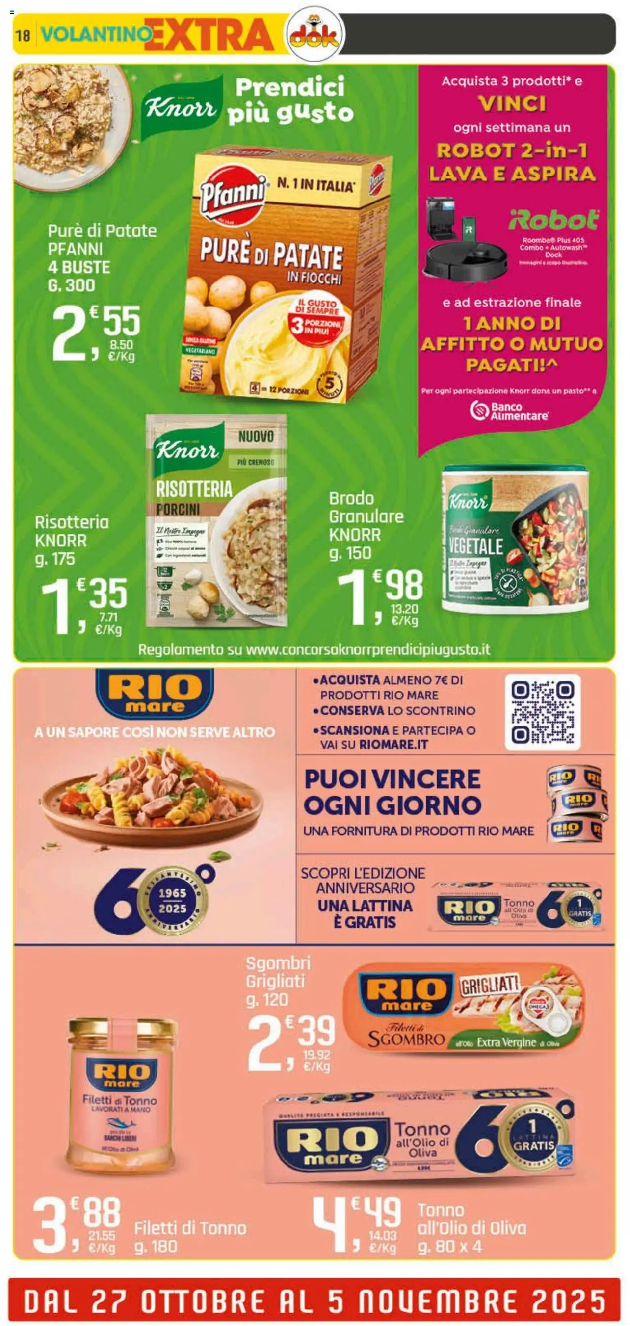 Volantino DOK del 23.10.2025 | Pagina: 18 | Prodotti: Fiocchi, Patate, Robot, Sgombro