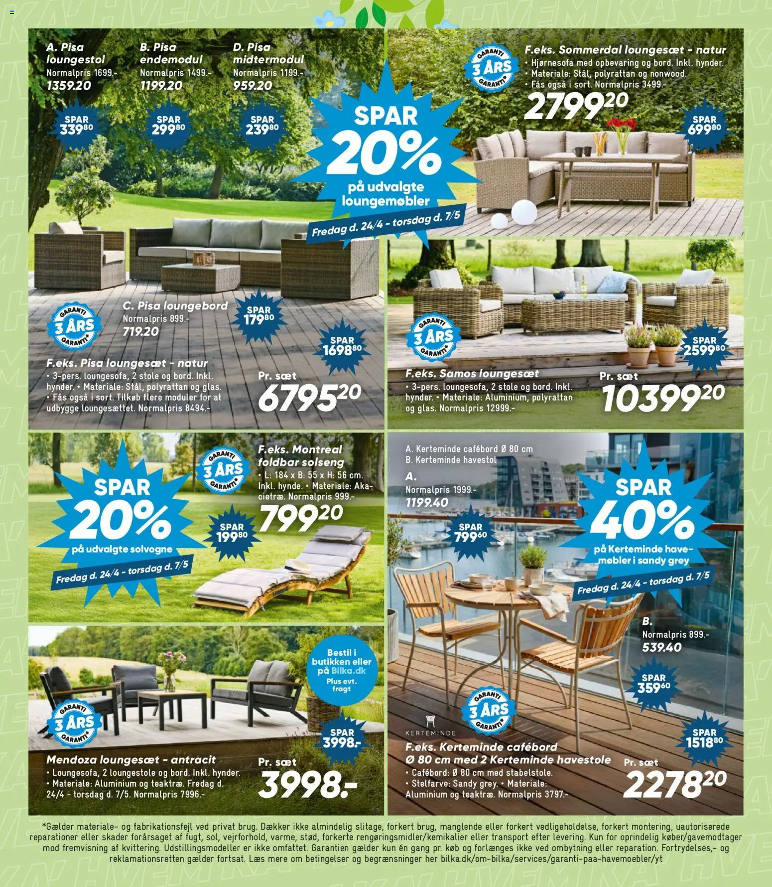 Bilka tilbudsavis – gyldig fra 24.04.2026 | Side: 13 | Produkter: Havestole, Hjørnesofa, Loungemøbler, Loungesæt
