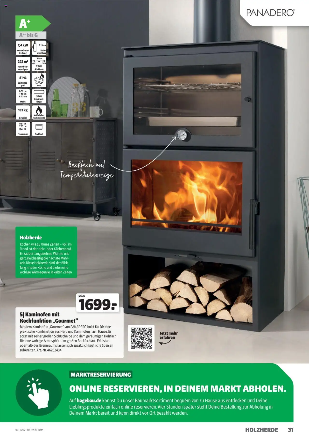 Hagebau Kaminöfen – gültig ab 07.07.2025 | Seite: 31 | Produkte: Herd, Gewicht, Küche, Kaminofen