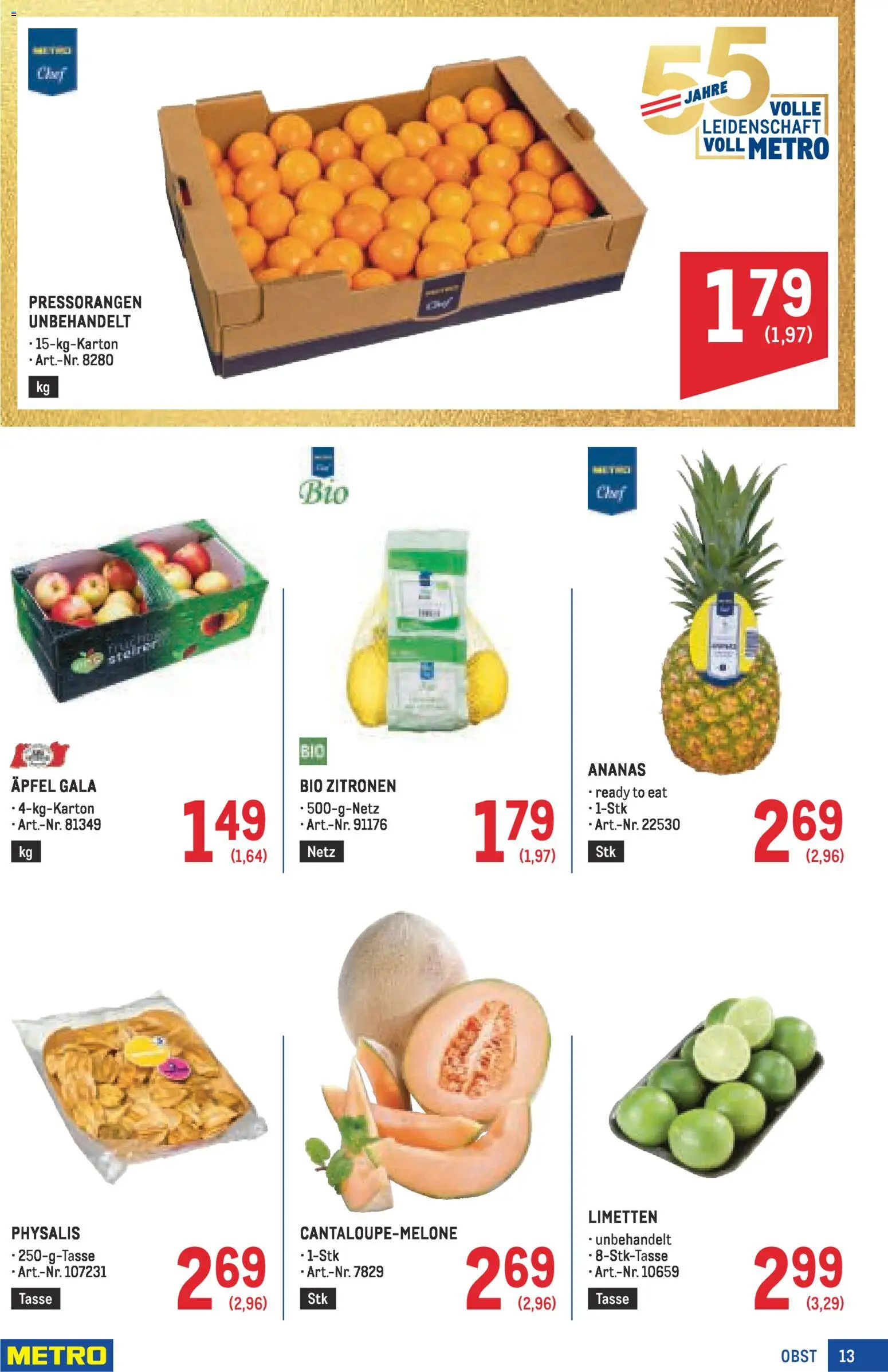 Metro angebote Profi MP08 gültig ab 02.04.2026 | Seite: 13 | Produkte: Äpfel, Ananas