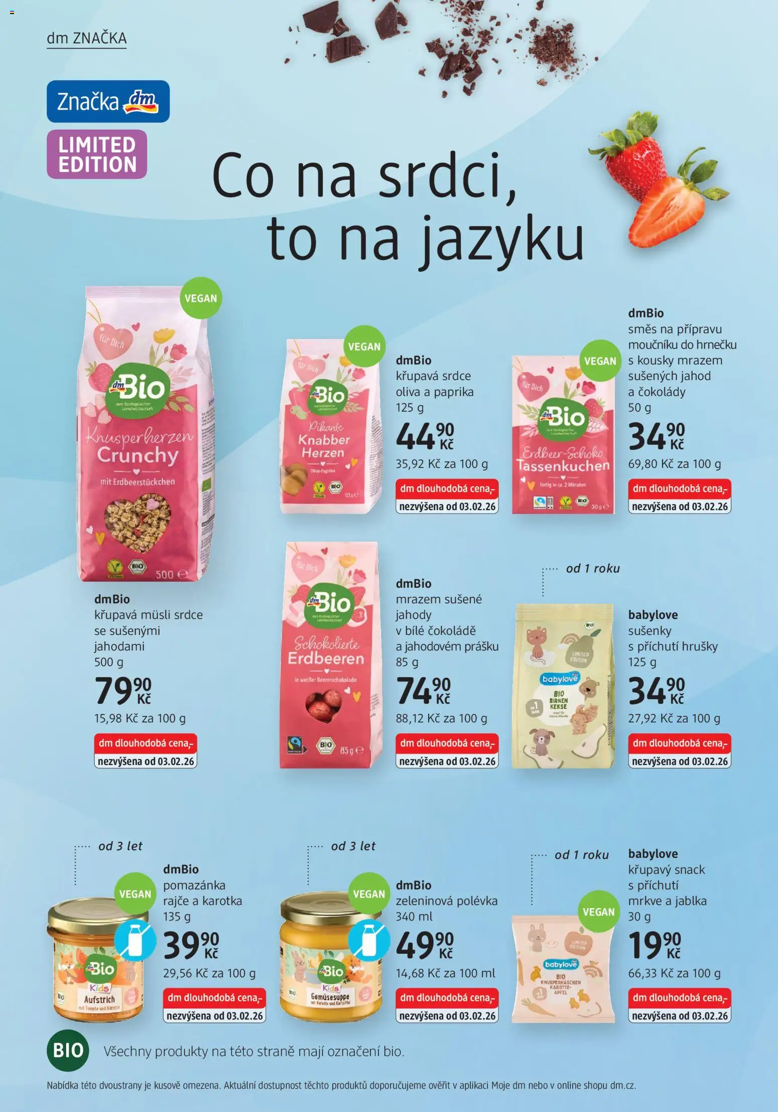 dm drogerie leták od 05.02.2026 | Strana: 14 | Produkty: Hrušky, Jahody, Pomazánka, Müsli