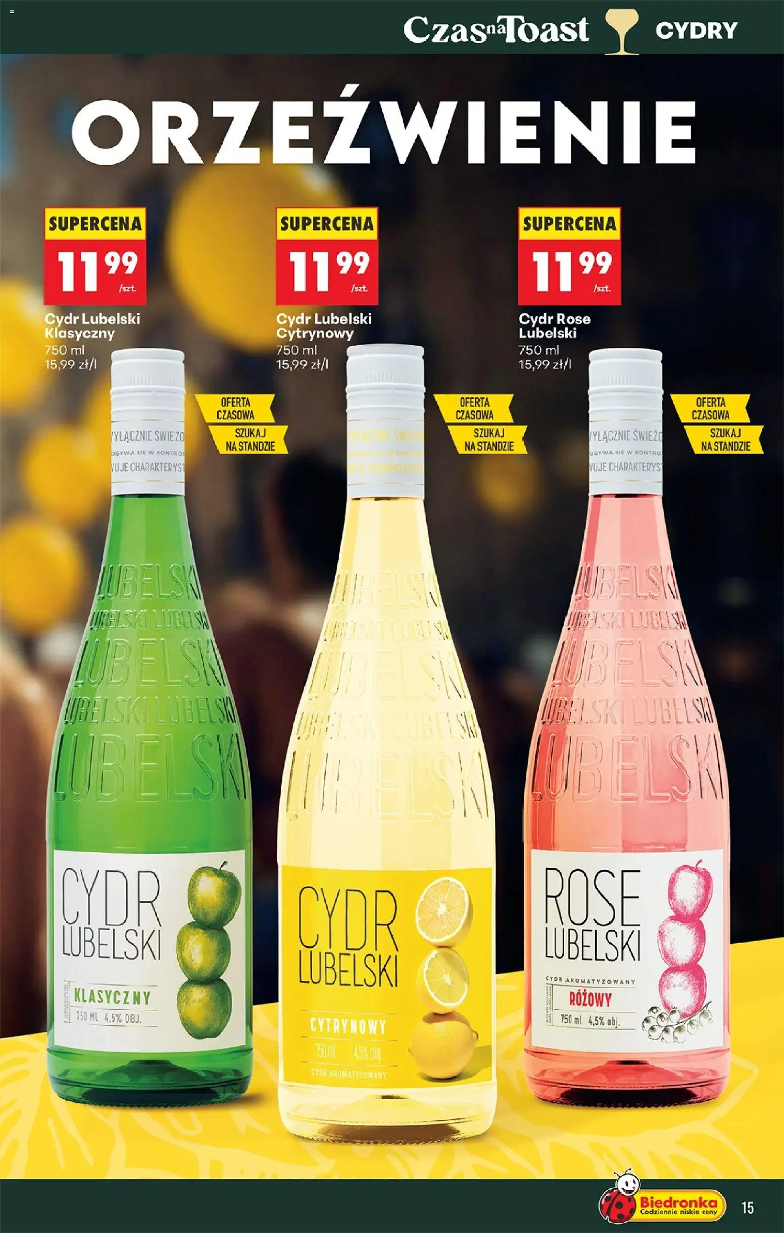Biedronka gazetka - Czas na toast od 07.04.2026 | Strona: 15 | Produkty: Cydr