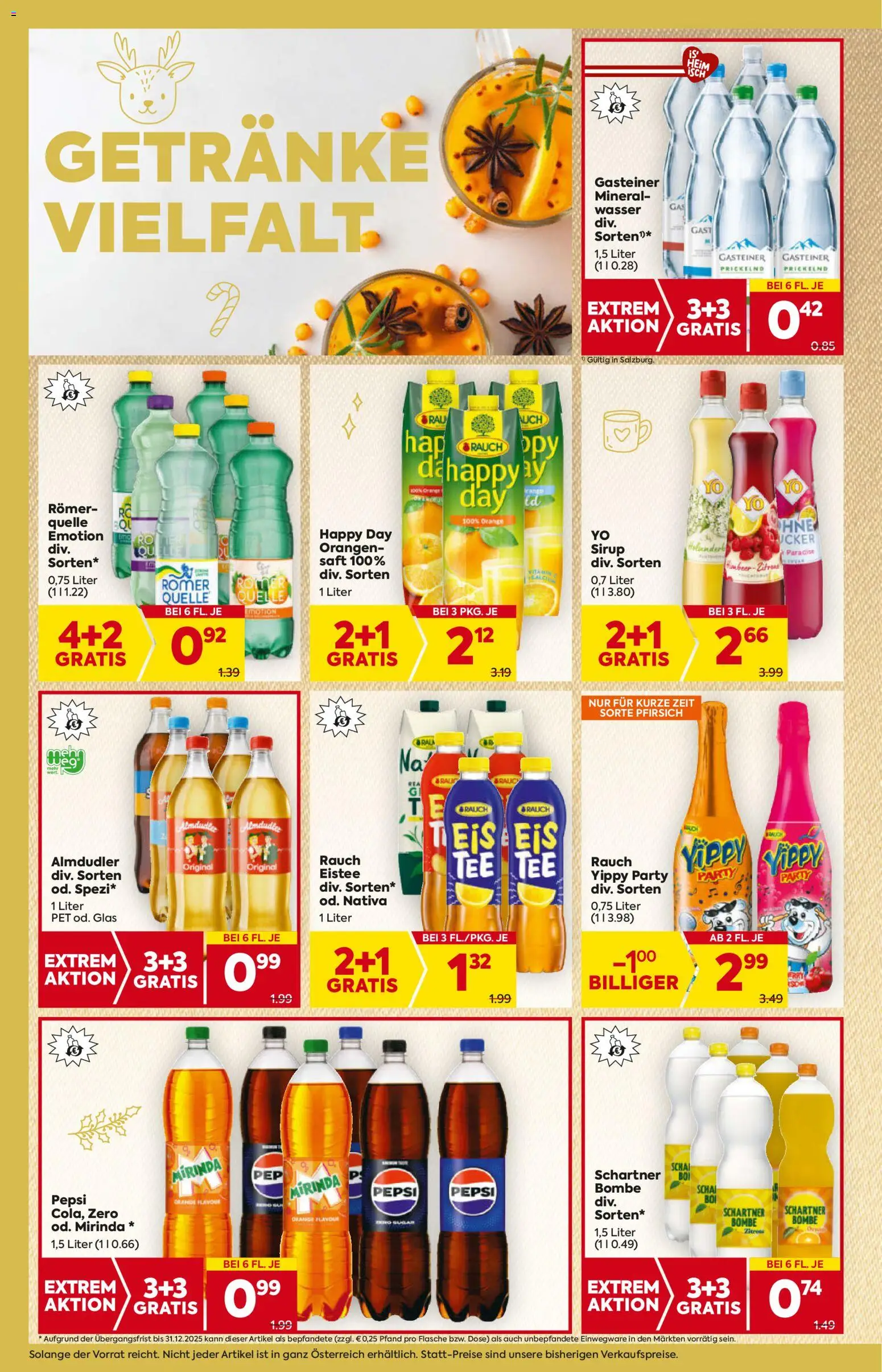 Billa Flugblatt - Salzburg gültig ab 04.12.2025 | Seite: 16 | Produkte: Wasser, Pfirsich, Saft, Orangen