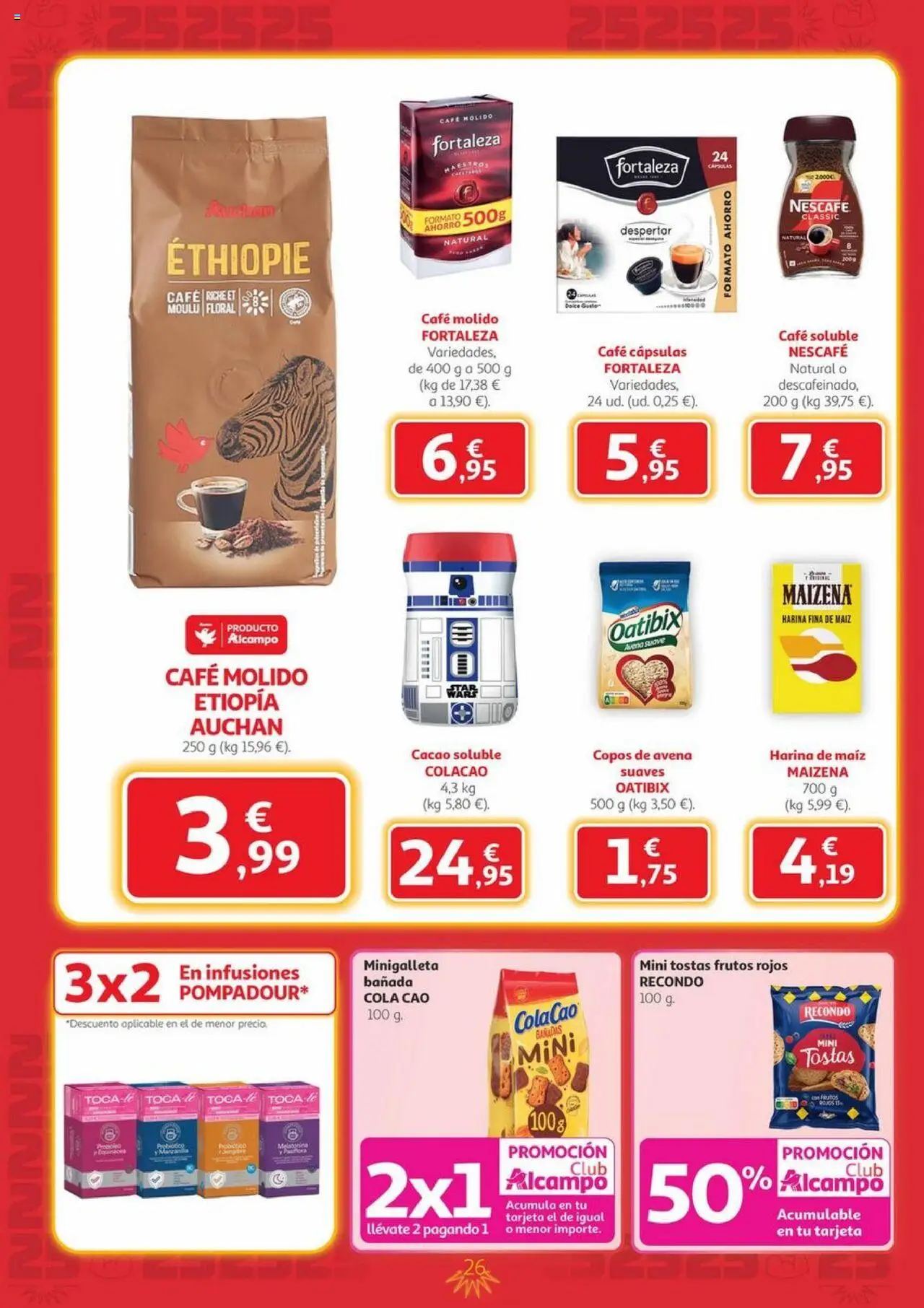 Alcampo - Canarias │ válido desde el 09.10.2025 | Página: 26 | Productos: Café, Café molido, Μηχανή καφέ, Φρυγανιές σικάλεως