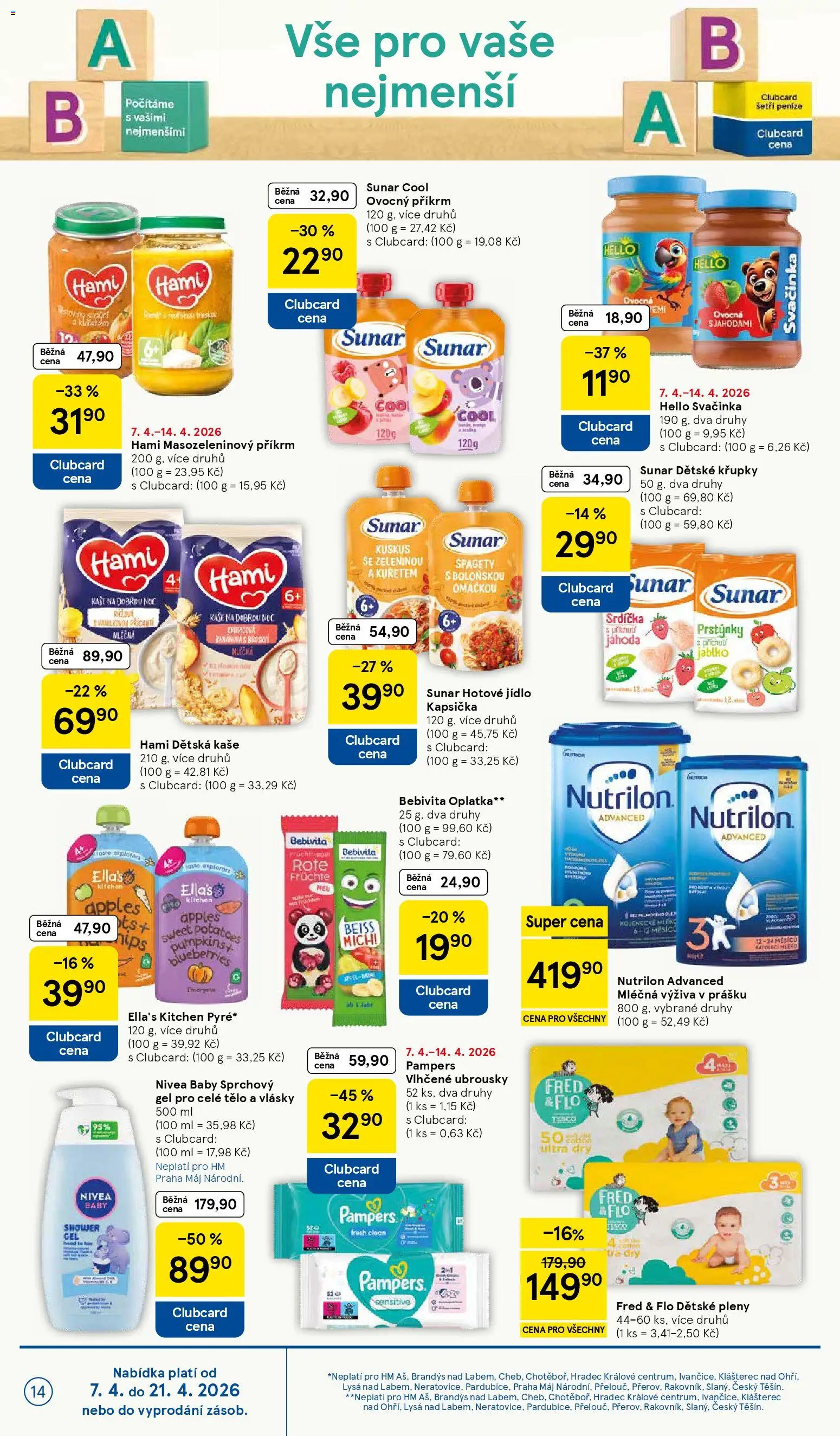 Tesco leták - Hypermarket od 07.04.2026 | Strana: 14 | Produkty: Nivea, Sunar, Kuskus, Křupky