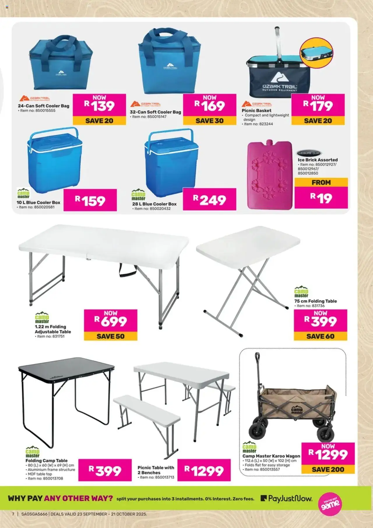 New Game catalogue – valid from 23.09.2025 | Page: 7 | Products: Bag, Frame, Basket, Cooler