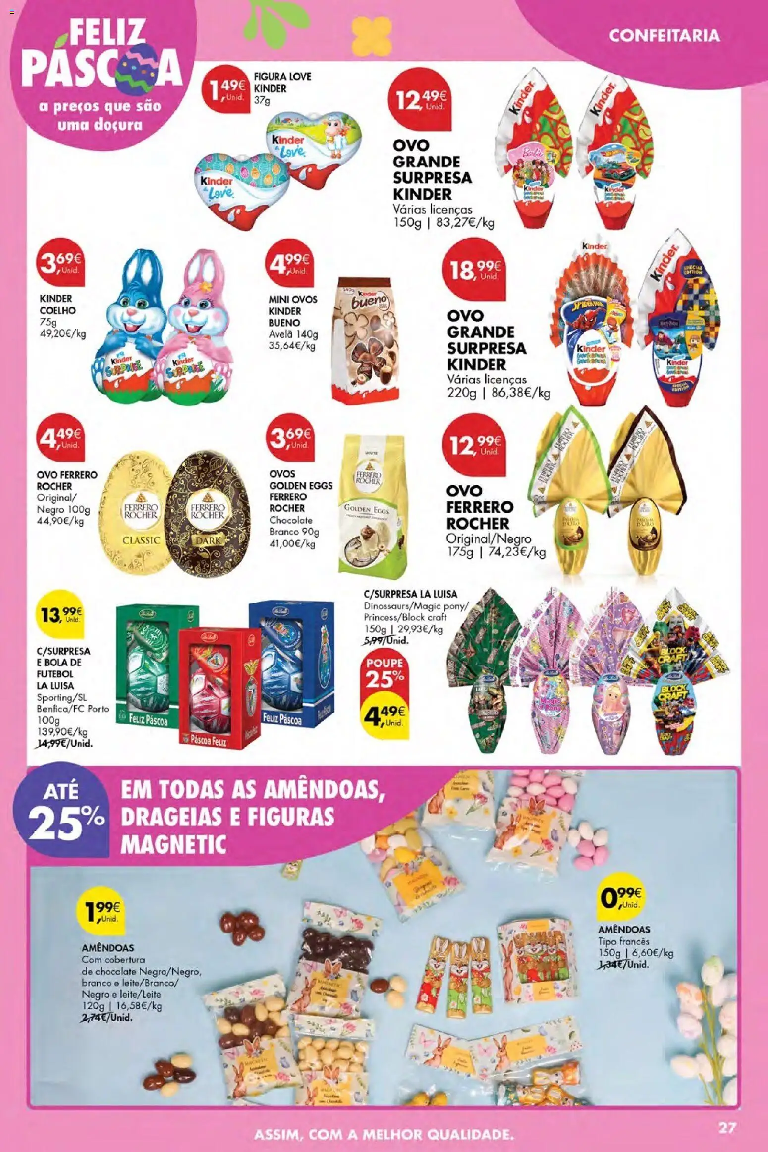 Pingo Doce Poupe Esta Semana Açores │ válido de 05.03.2026 | Página: 27 | Produtos: Amêndoas, Ferrero rocher, Ovos, Coelho