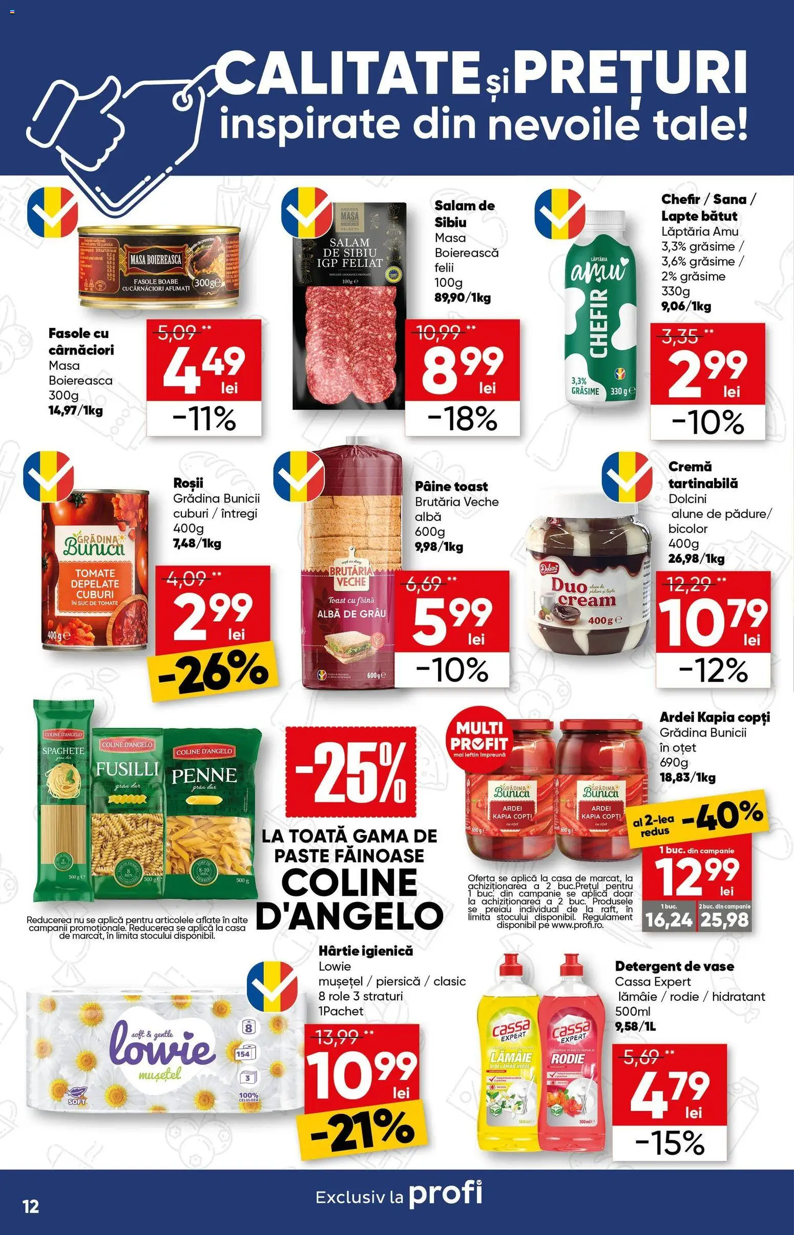 Noul catalog Profi – valabil de la 18.03.2026 | Pagină: 12 | Produse: Ardei, Pâine, Făină, Roșii