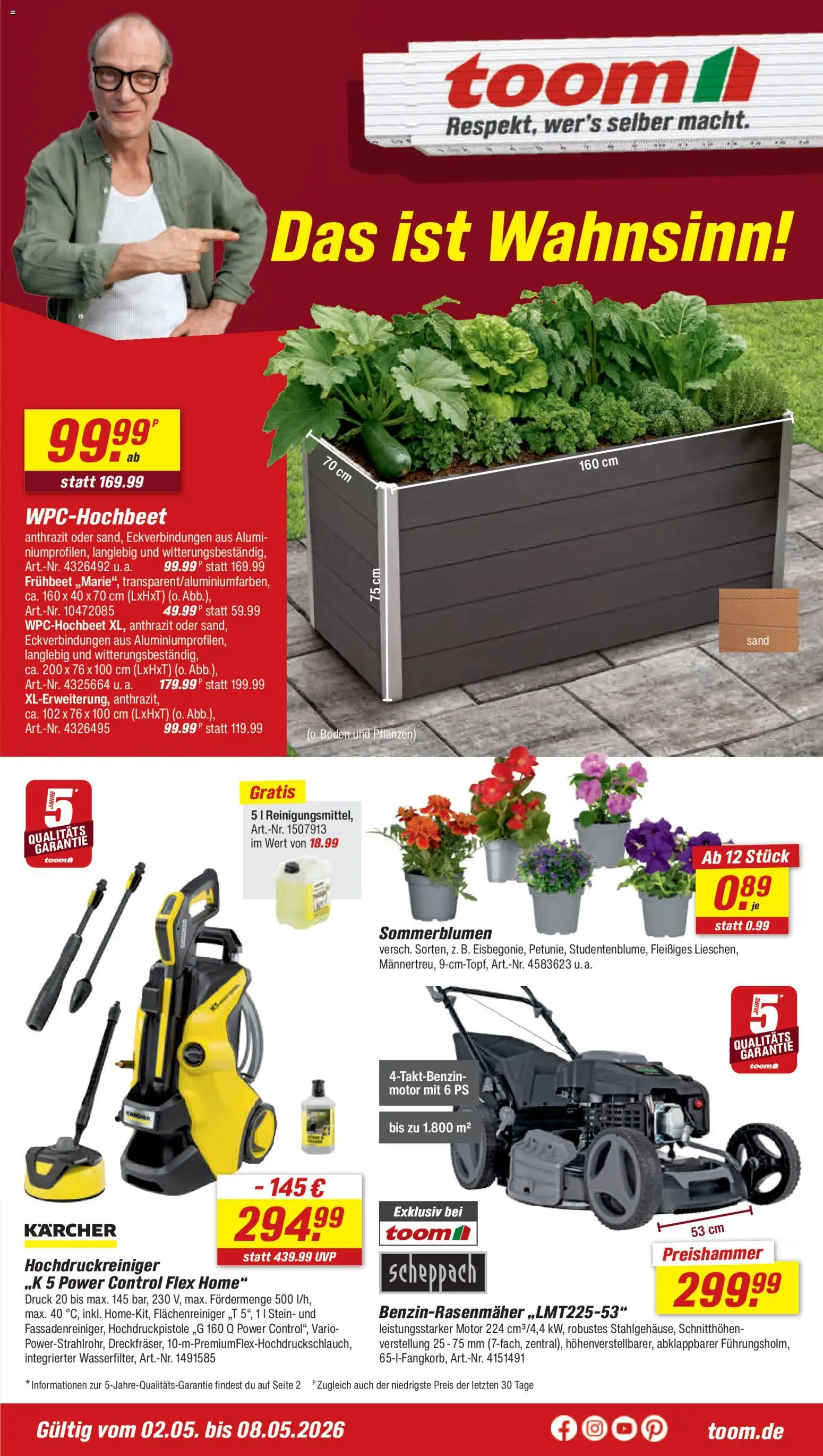 Toom Baumarkt Prospekt 	 – gültig ab 02.05.2026 | Seite: 1 | Produkte: Hochdruckreiniger