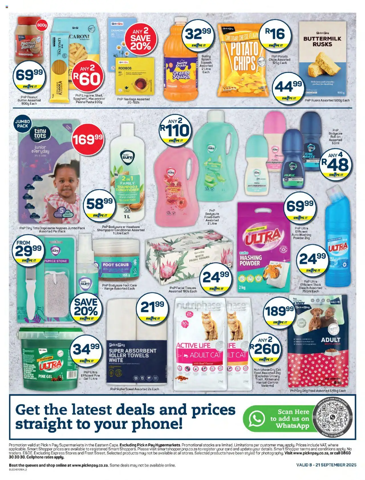 New Pick n Pay catalogue – valid from 08.09.2025 | Page: 2 | Products: Butter, Cheese, Rusks, Pasta