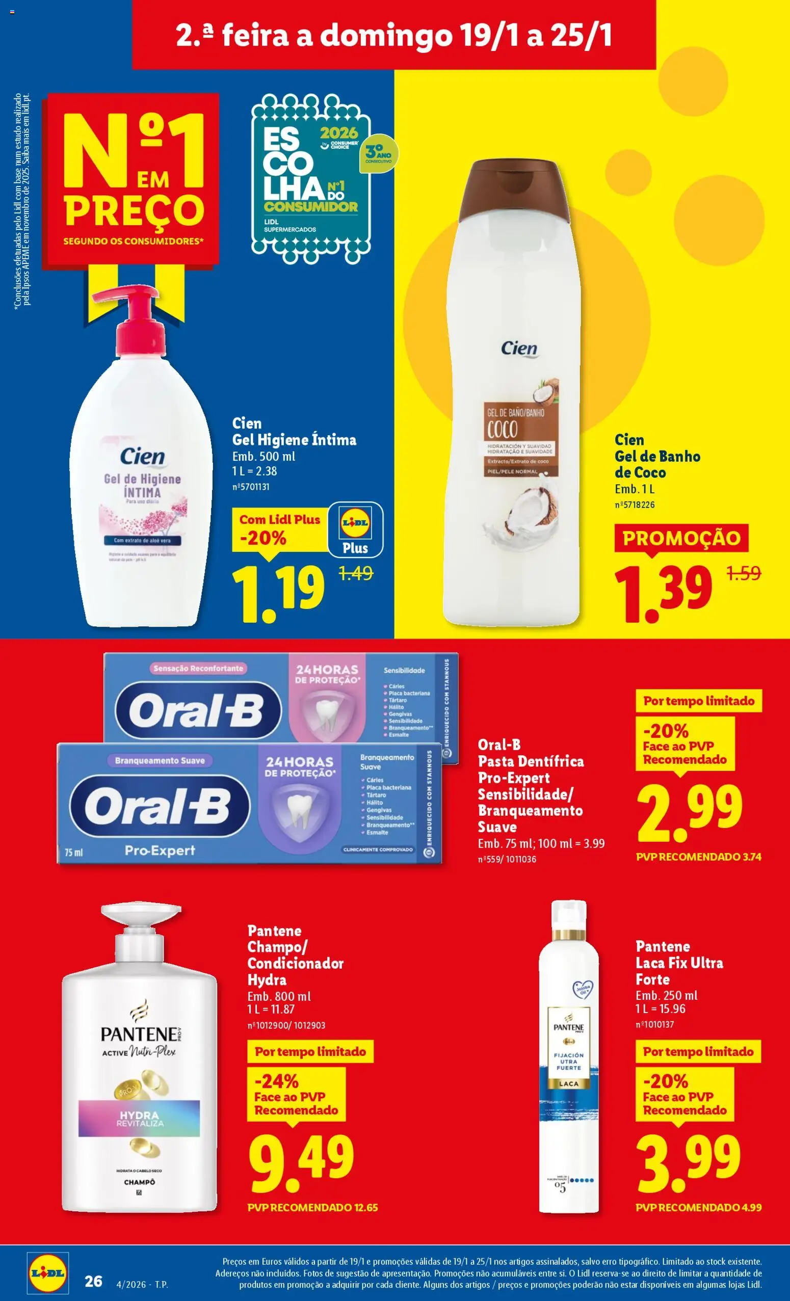 Lidl folheto │ válido de 19.01.2026 | Página: 26 | Produtos: Condicionador, Gel de banho, Base, Banho