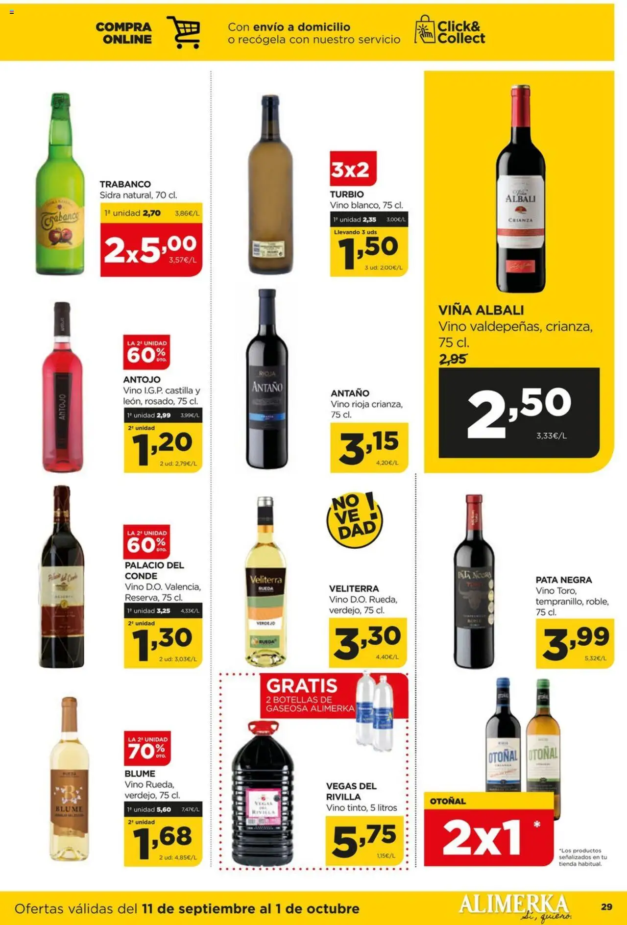 Alimerka folleto Castilla y León │ válido desde el 11.09.2025 | Página: 29 | Productos: Vino, Gaseosa