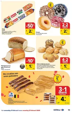 Carrefour - Folder - Voorbeeld van een folder van Carrefour, geldig van 18.02.2026 | Pagina: 15 | Producten: Pizza, Donuts