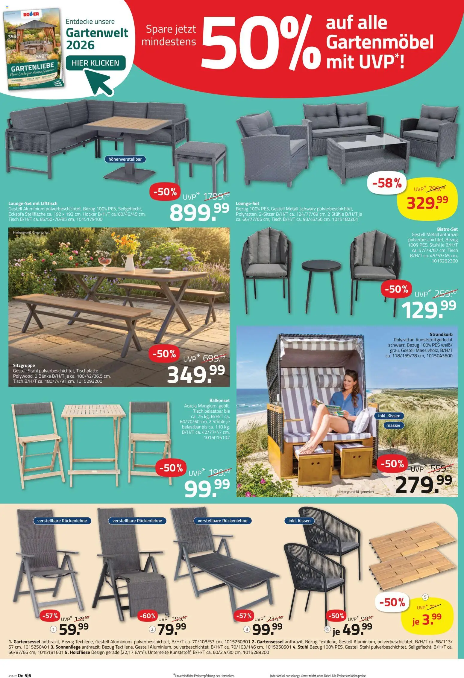 Roller Prospekt 	 – gültig ab 26.04.2026 | Seite: 12 | Produkte: Hocker, Tisch, Stuhl, Gartenmöbel