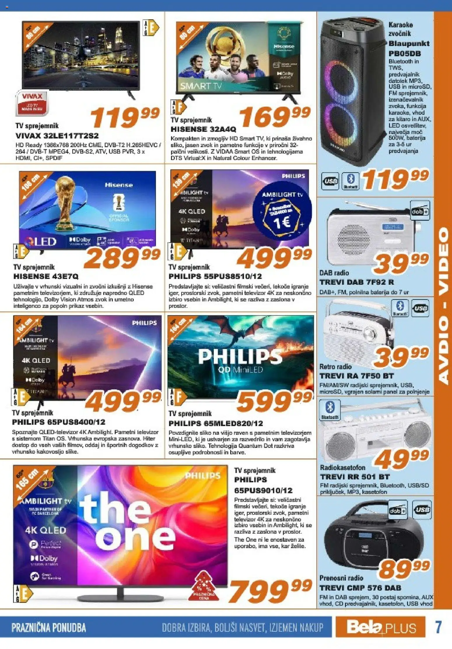 Novi Bela plus katalog ponudbe – veljaven od 15.12.2025 | Stran: 7 | Izdelki: Televizor, Tv, Video, Usb