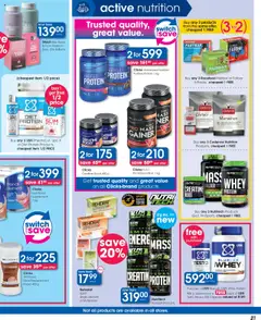Clicks - Healthcare Savings │ valid from 20.02.2025 | Page: 21 | Products: Butter, Chocolate, Switch, Peanut butter