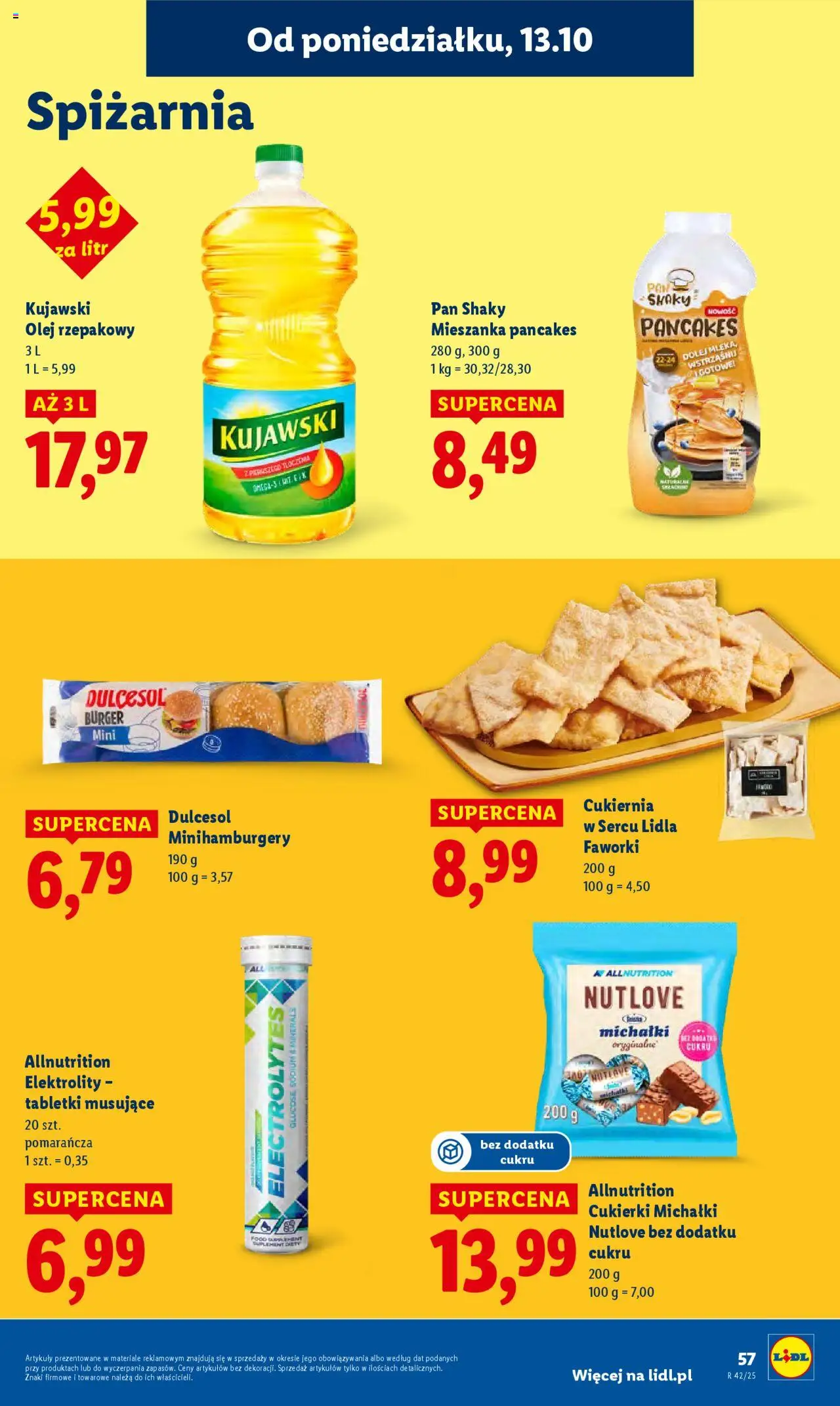 Lidl Gazetka od 13.10.2025 | Strona: 57 | Produkty: Olej rzepakowy, Olej, Cukierki, Pancakes