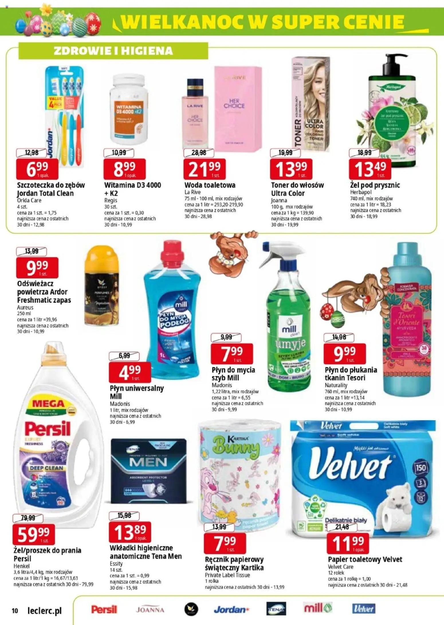 E.Leclerc gazetka - Elbląg II od 30.03.2026 | Strona: 10 | Produkty: Persil, Odświeżacz powietrza, Płyn do płukania tkanin, Żel pod prysznic