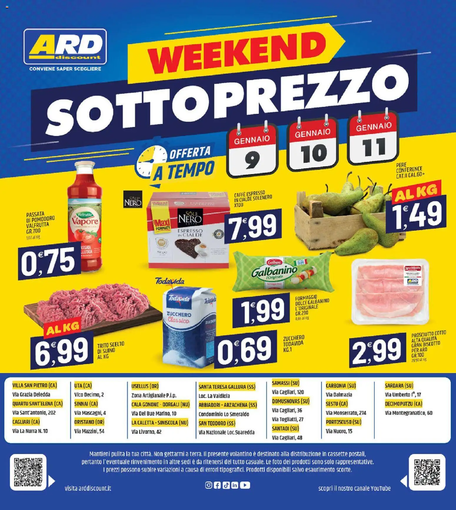 Volantino ARD Discount del 02.01.2026 | Pagina: 16 | Prodotti: Caffè, Suino, Formaggio, Prosciutto