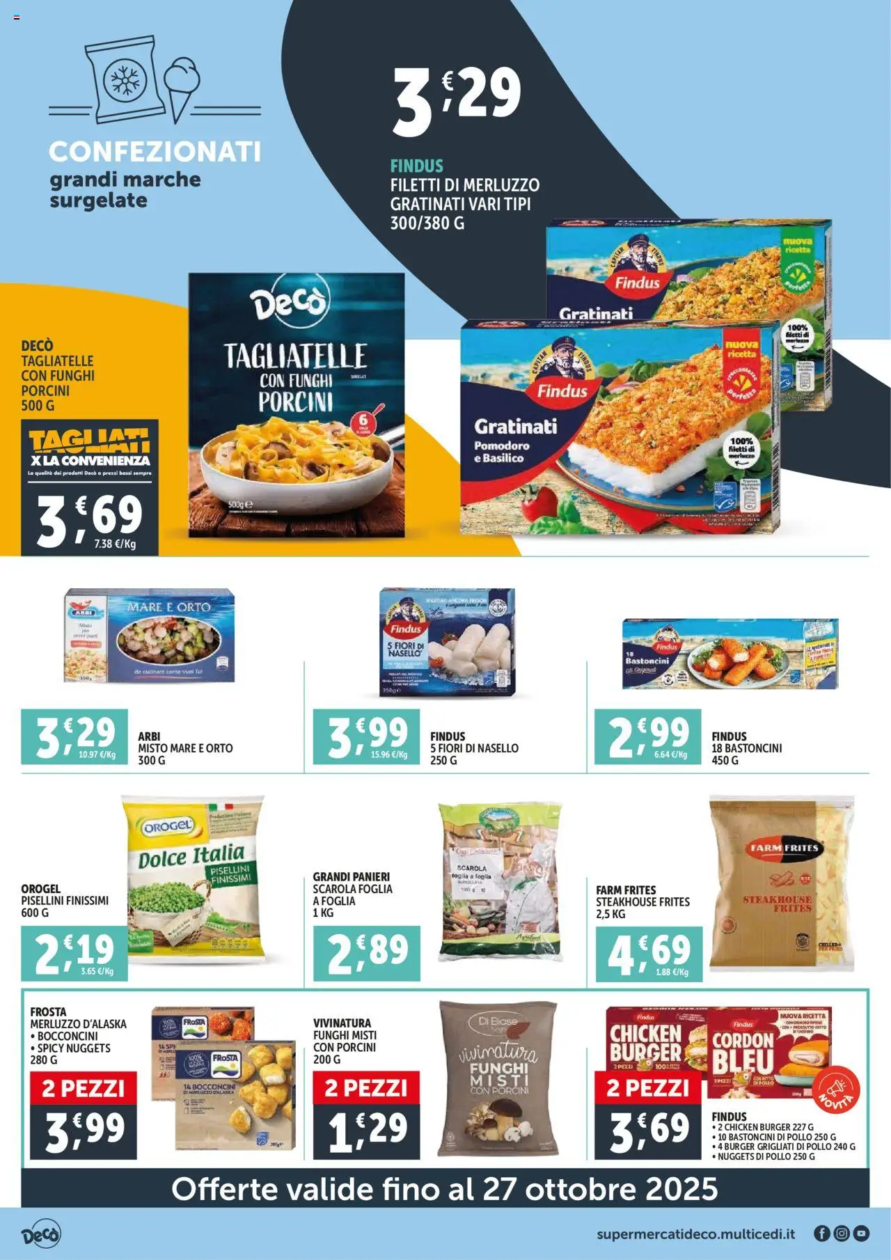 Volantino Decò del 16.10.2025 | Pagina: 6 | Prodotti: Pollo, Tagliatelle, Merluzzo, Pomodoro