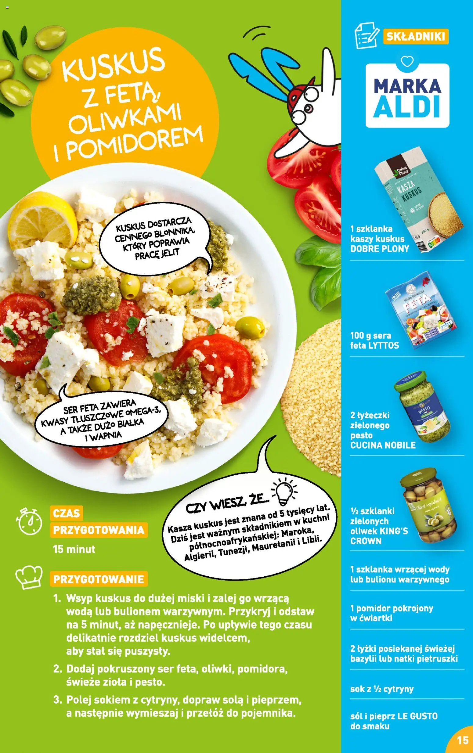Aldi Polsko leták - Przepisy na pyszne śniadanie od 23.02.2026 | Strana: 15 | Produkty: Pesto, Kuskus, Feta