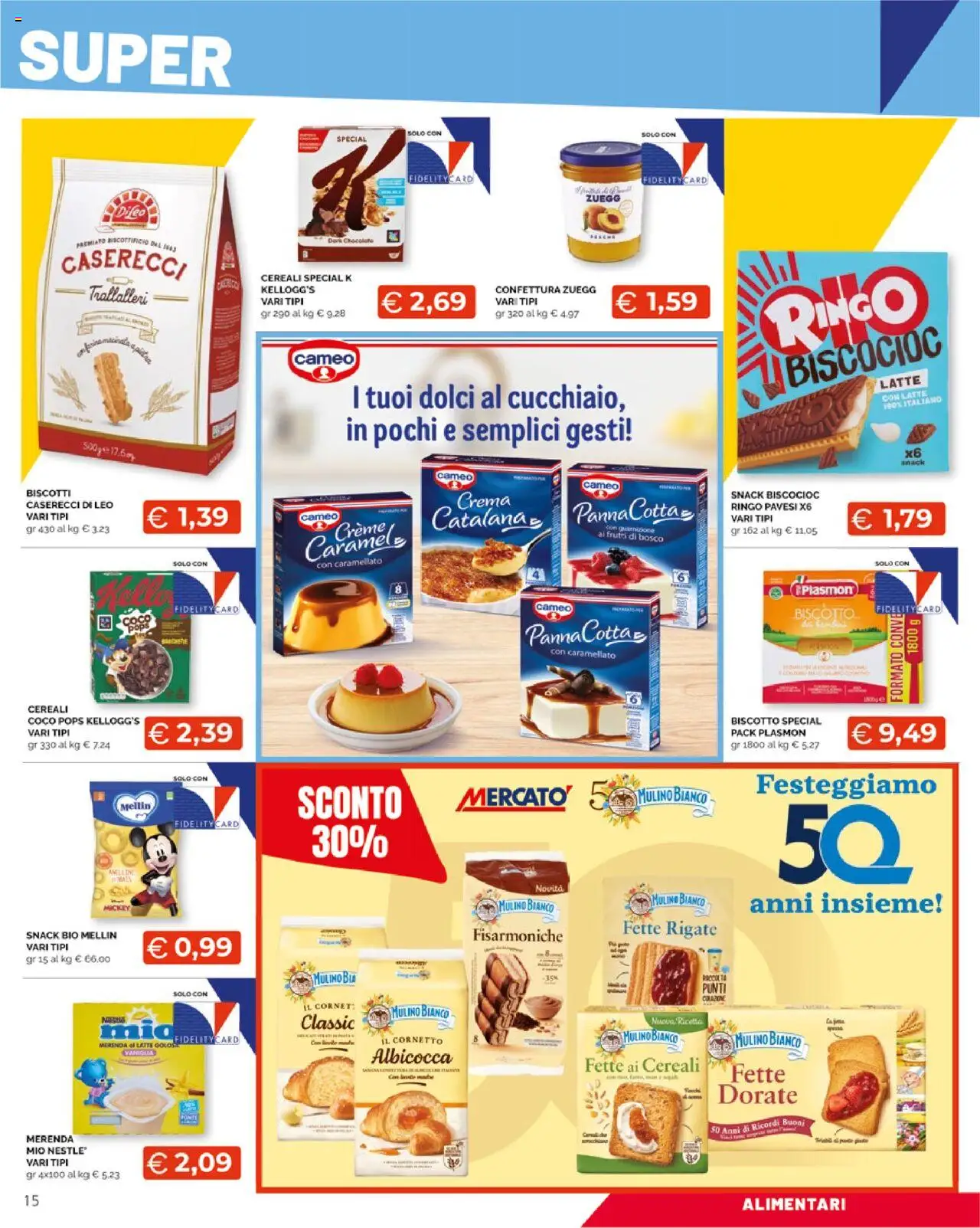 Volantino Mercatò del 13.10.2025 | Pagina: 15 | Prodotti: Crema, Panna, Biscotti, Latte