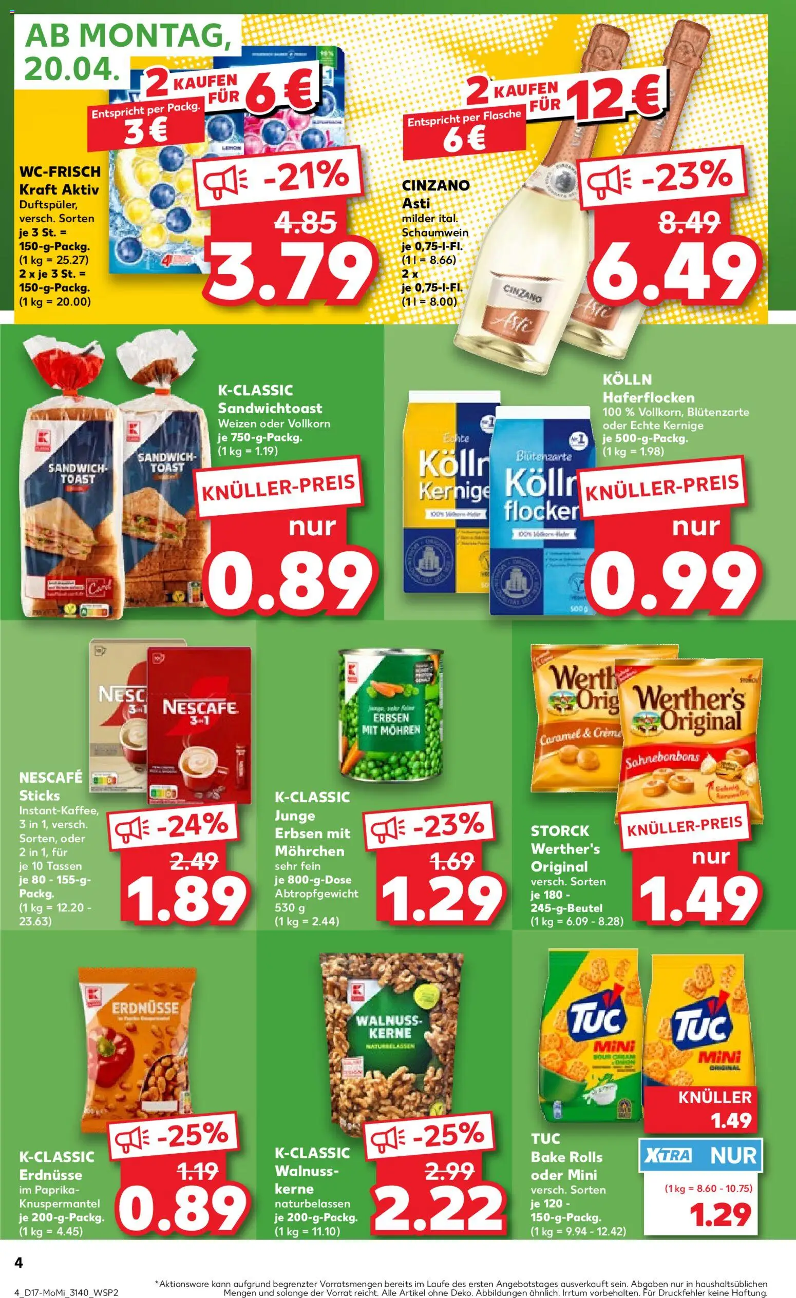 Kaufland Prospekt Leipzig	 – gültig ab 20.04.2026 | Seite: 4 | Produkte: Nescafe, Erdnüsse, Kolln, Mohren