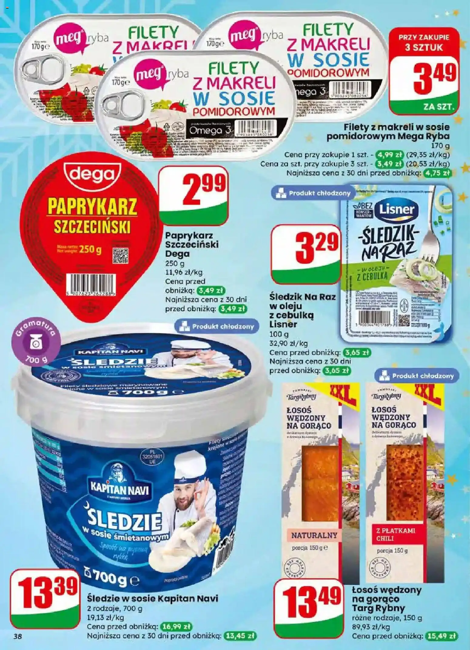 Dino Gazetka od 17.12.2025 | Strona: 38 | Produkty: Łosoś, Łosoś wędzony na gorąco, Ryby, Ryba