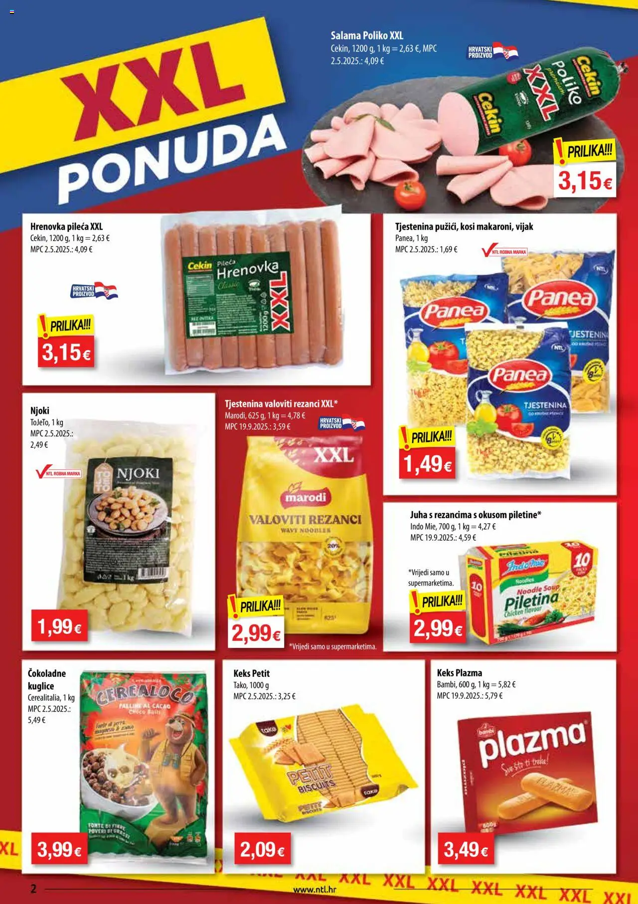 NTL katalog | vrijedi od 08.10.2025 | Stranica: 2 | Proizvodi: Salama, Njoki, Tjestenina, Keks