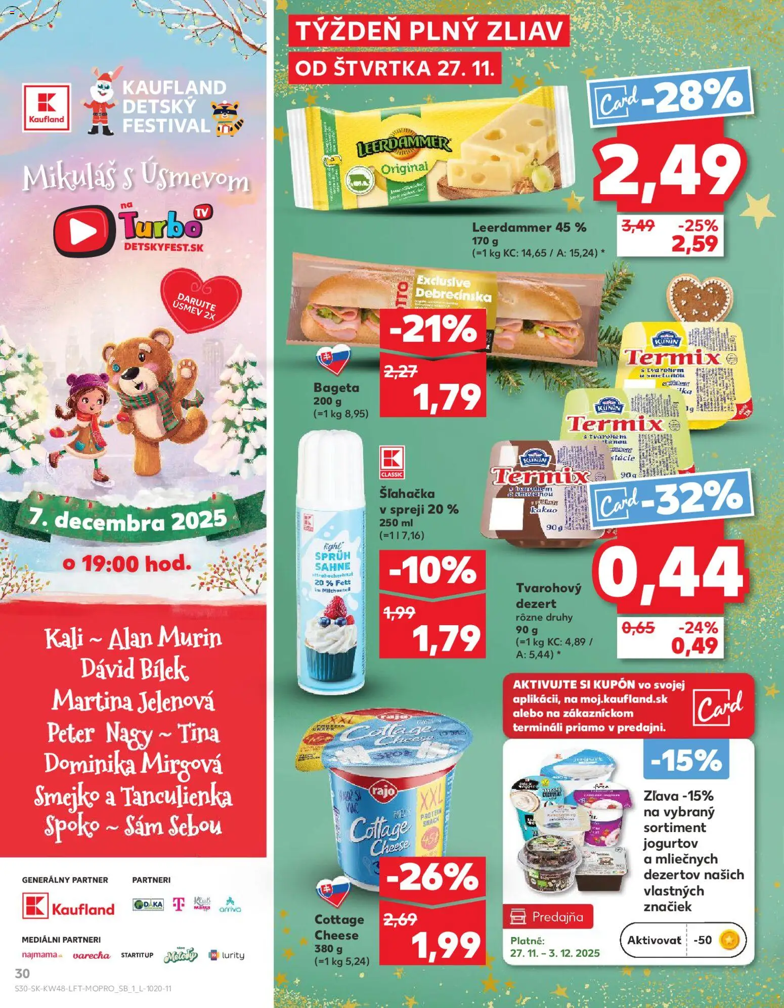 Nové Kaufland akcie – leták je platný od 27.11.2025 | Strana: 30 | Produkty: Šľahačka, Kakao