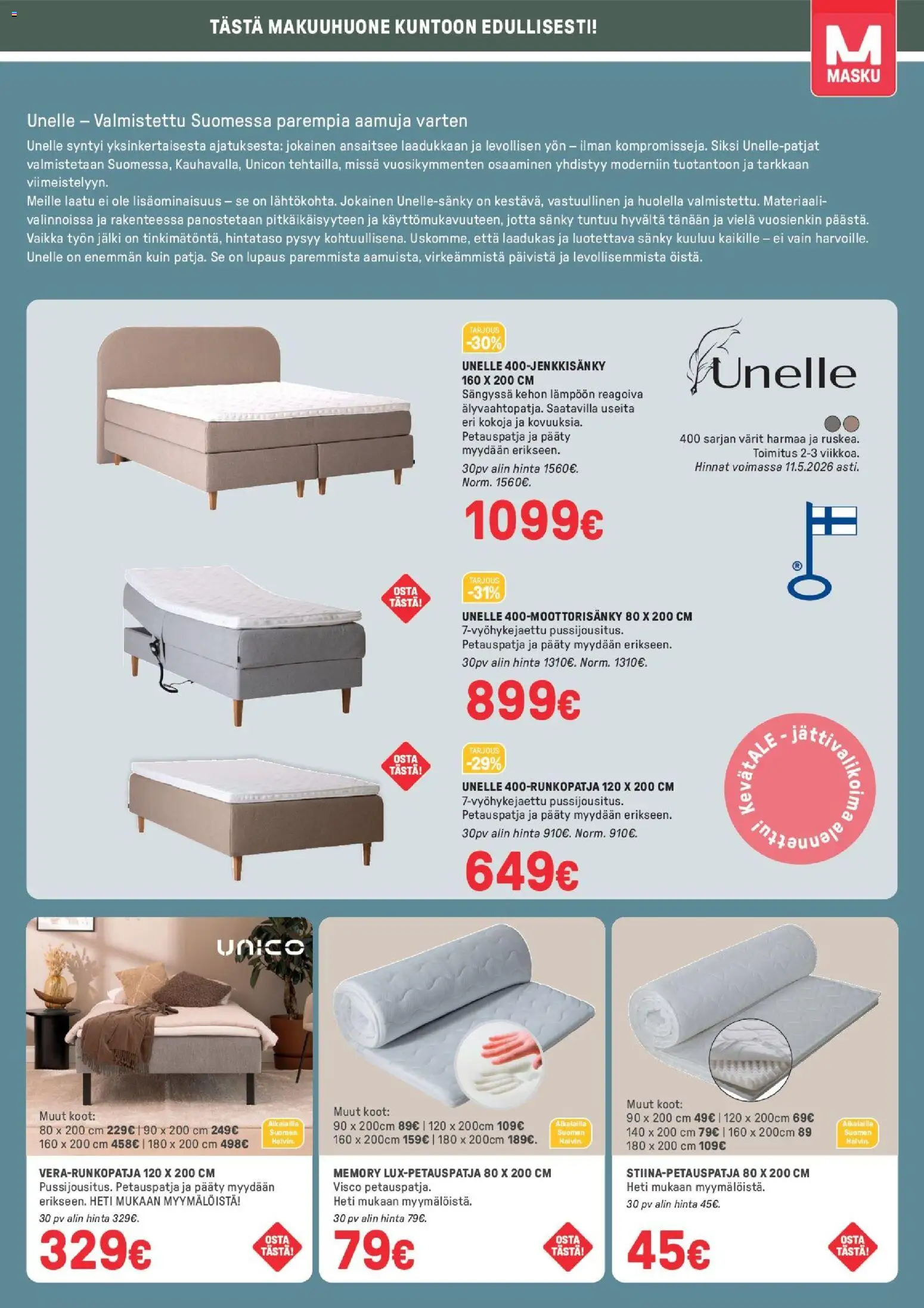 Masku tarjoukset – voimassa 28.04.2026 alkaen | Sivu: 21 | Tuotteet: Sänky, Petauspatja