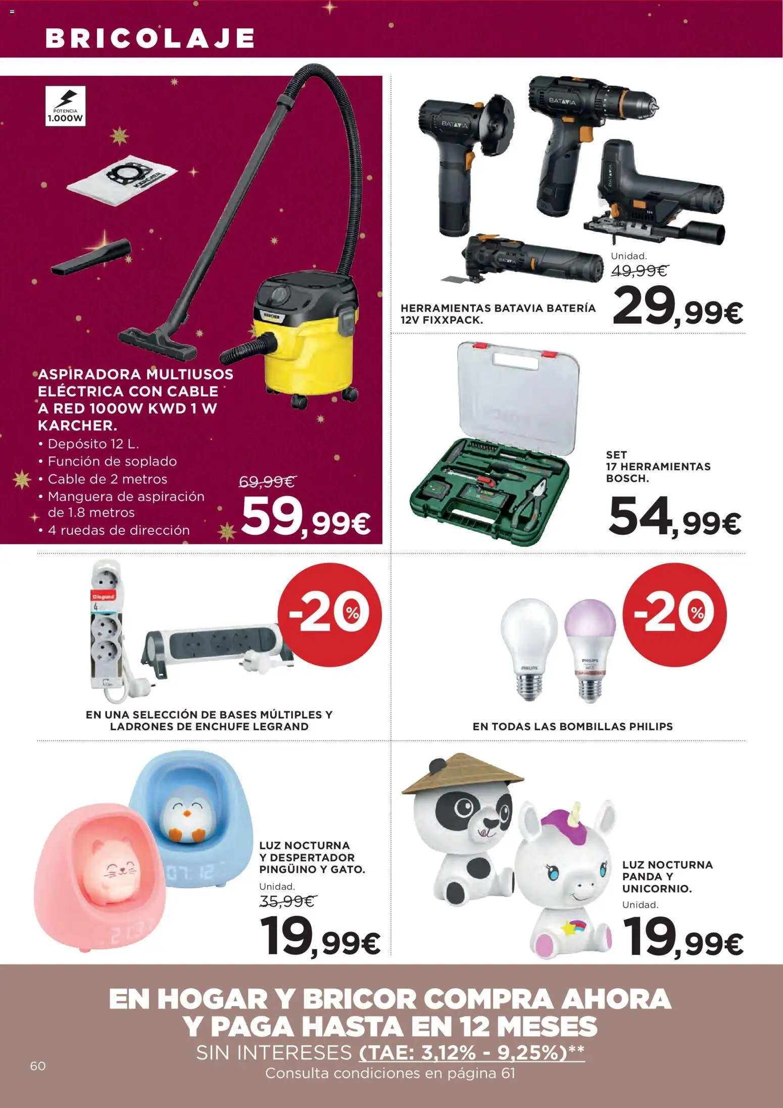 Hipercor catálogo │ válido desde el 18.12.2025 | Página: 65 | Productos: Despertador, Aspiradora, Enchufe, Batería