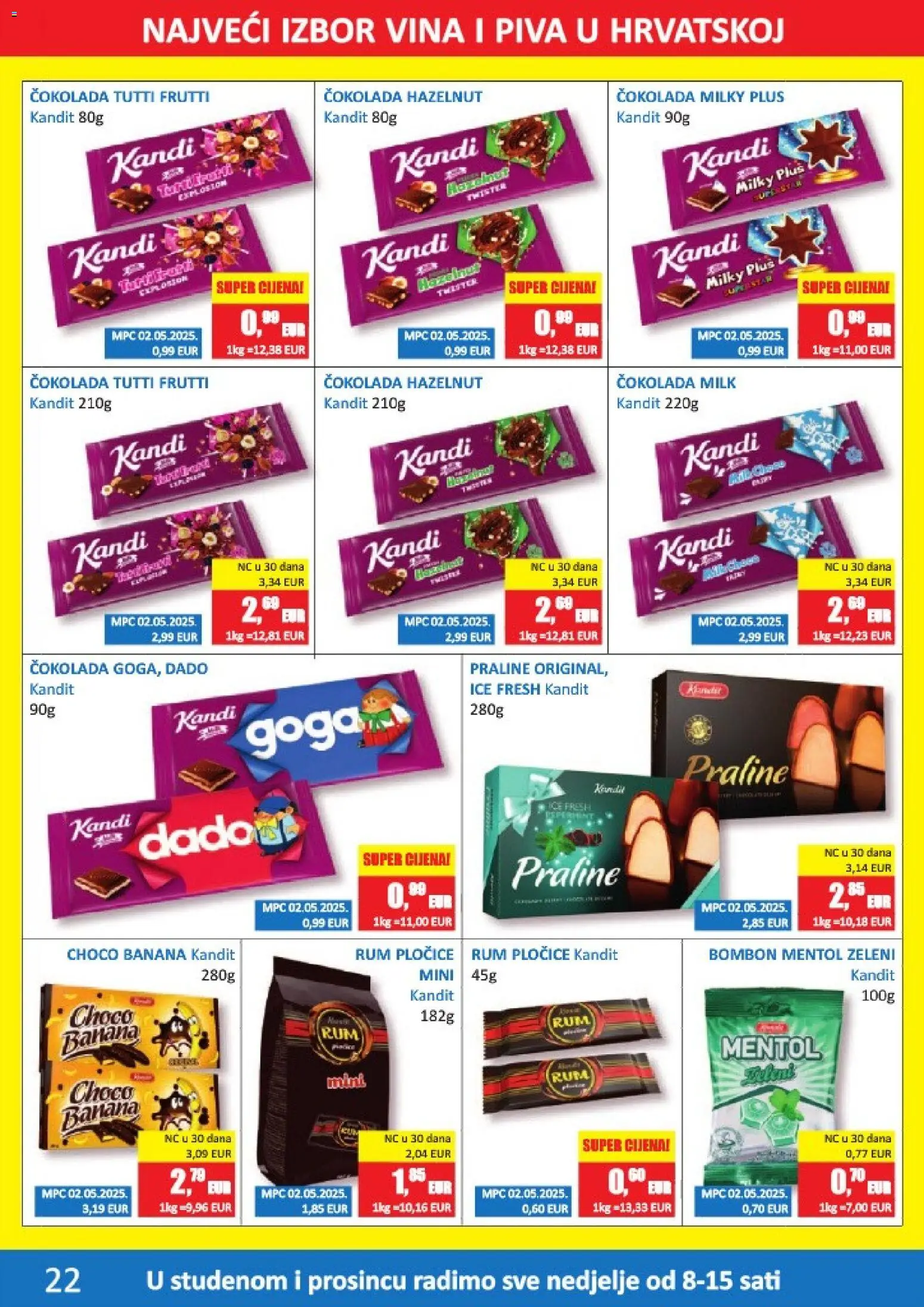 Vrutak katalog | vrijedi od 10.11.2025 | Stranica: 22 | Proizvodi: Praline, Čokolada, Pločice, Rum