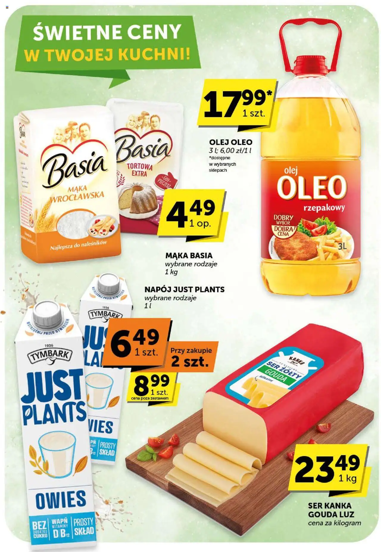 Euro Sklep Gazetka od 04.09.2025 | Strona: 23 | Produkty: Ser żółty, Mąka basia, Ser, Olej