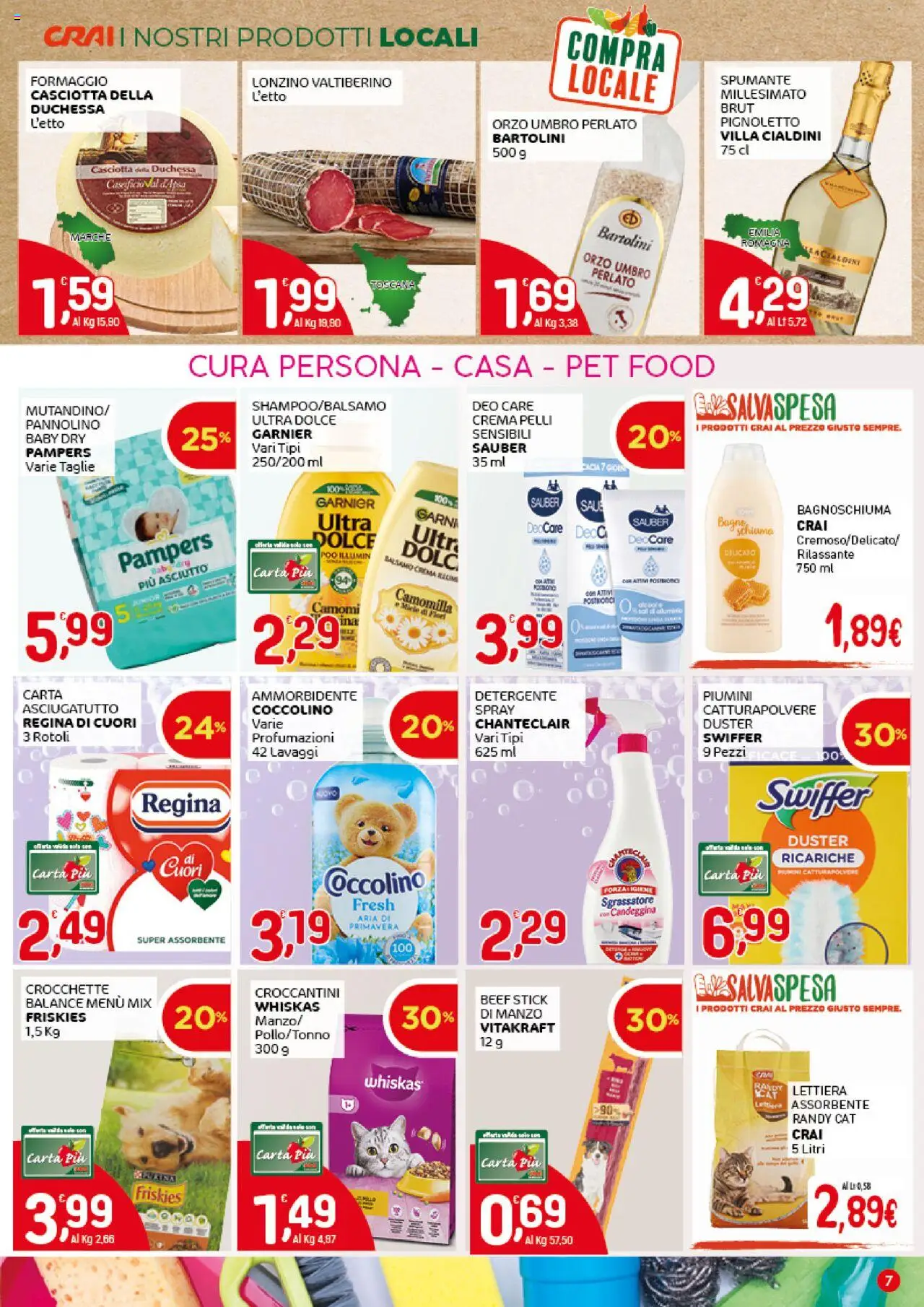 Volantino CRAI del 07.08.2025 | Pagina: 7 | Prodotti: Sgrassatore, Crocchette, Asciugatutto, Alluminio