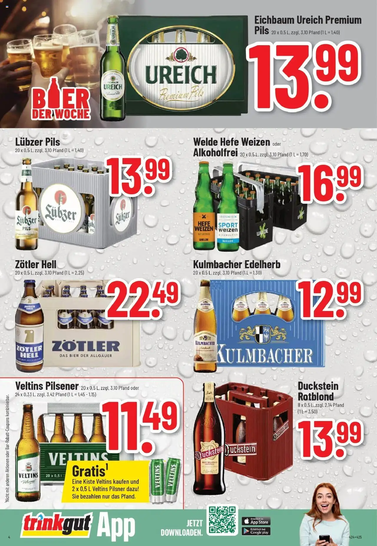 Trinkgut - trinkgut: Wochenangebote – gültig ab 06.10.2025 | Seite: 4 | Produkte: Bier, Pils, Lubzer, Veltins