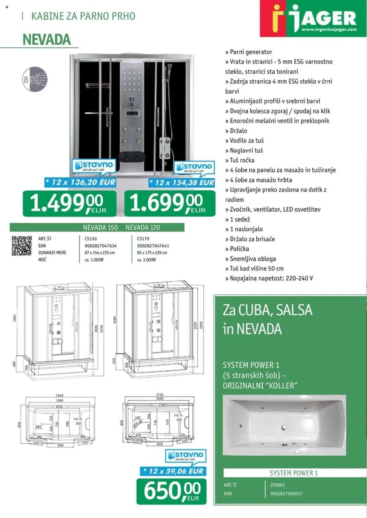 Novi Jager katalog ponudbe – veljaven od 18.11.2024 | Stran: 30 | Izdelki: Ventil, Tuš kad, Generator, Vrata