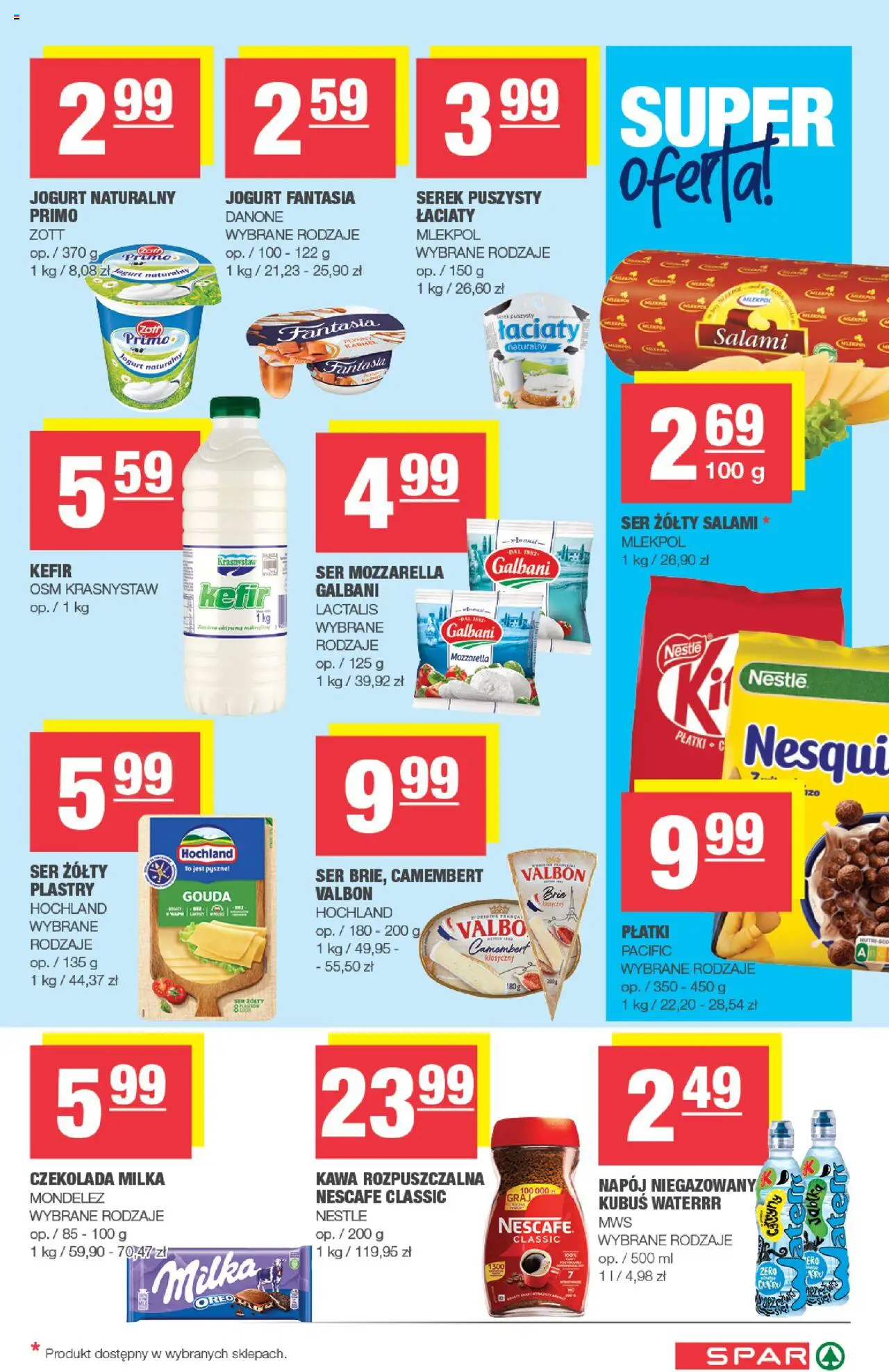 Spar Gazetka od 04.06.2025 | Strona: 3 | Produkty: Kefir, Kawa rozpuszczalna, Camembert, Płatki