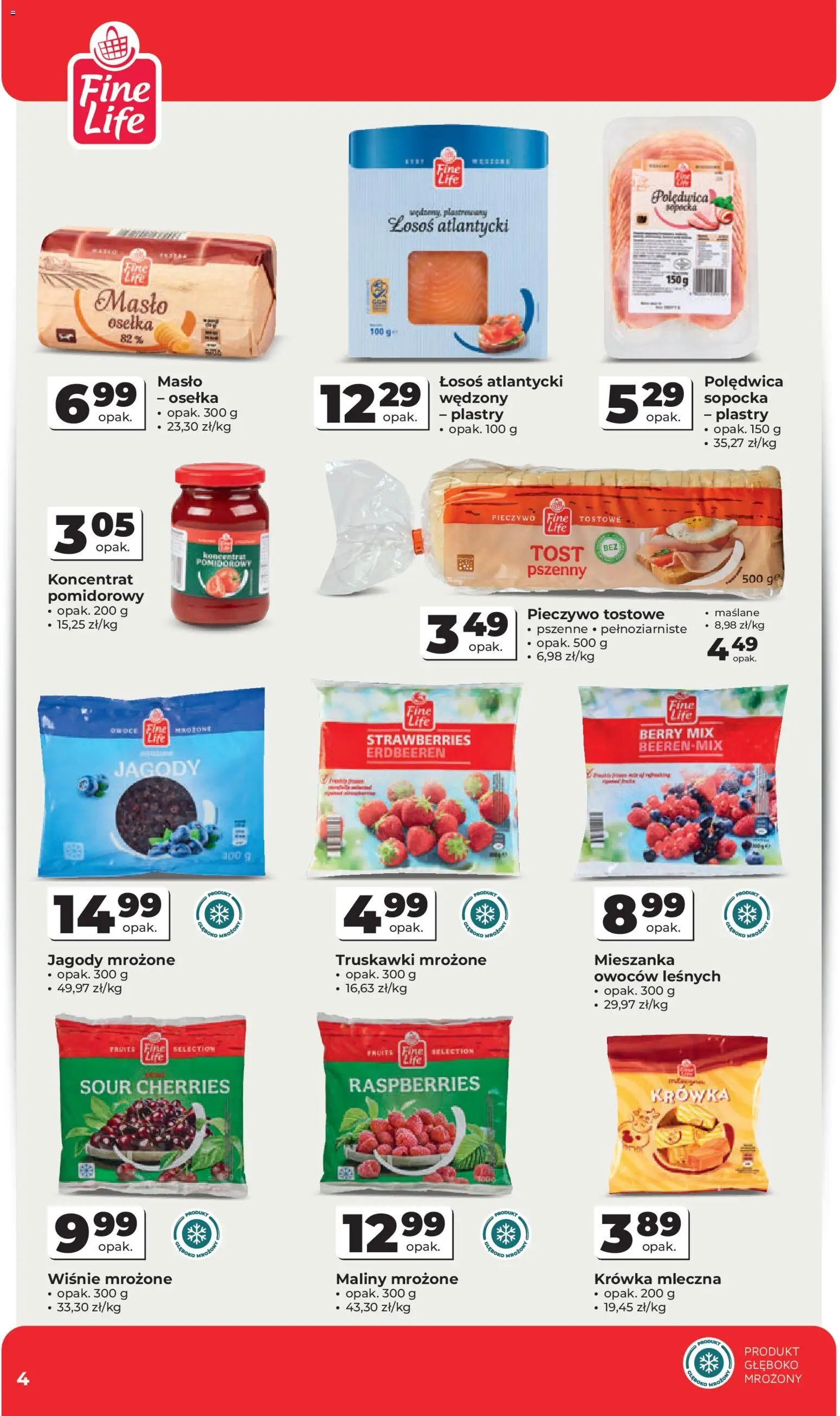 Odido Gazetka od 07.01.2026 | Strona: 4 | Produkty: Osełka, Łosoś atlantycki, Łosoś, Truskawki