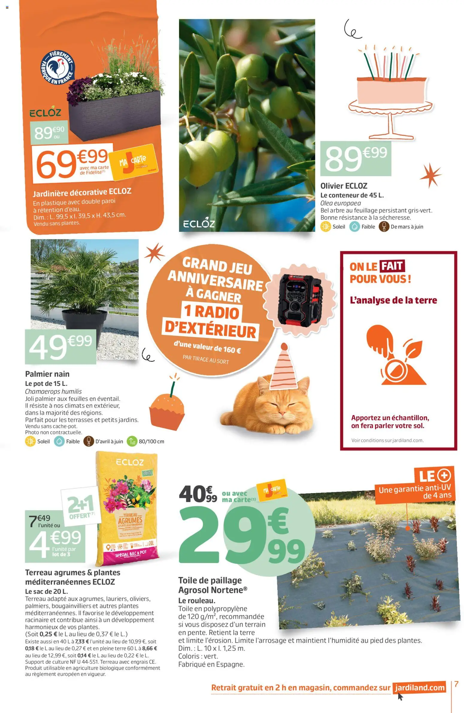 {H1} | Page: 7 | Produits: Sac, Toile de paillage, Terreau, Palmier