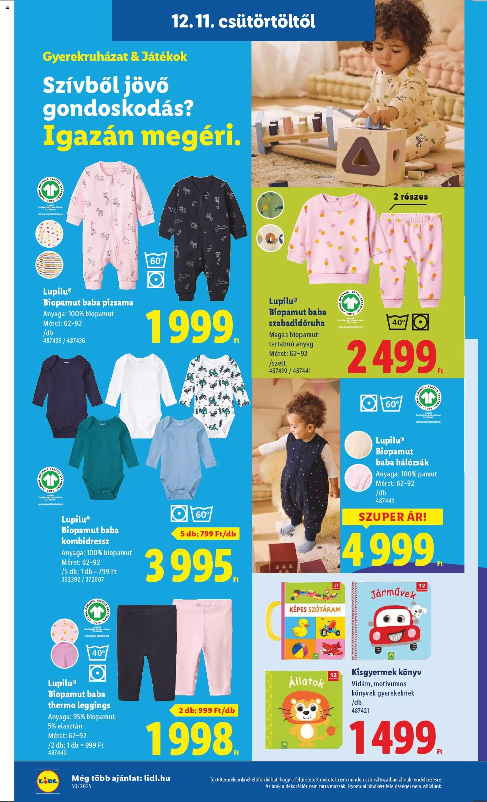 Lidl akciós ujság - amely érvényes a következő dátumtól: 11.12.2025 | Oldal: 8 | Termékek: Könyvek, Játékok, Hálózsák, Leggings