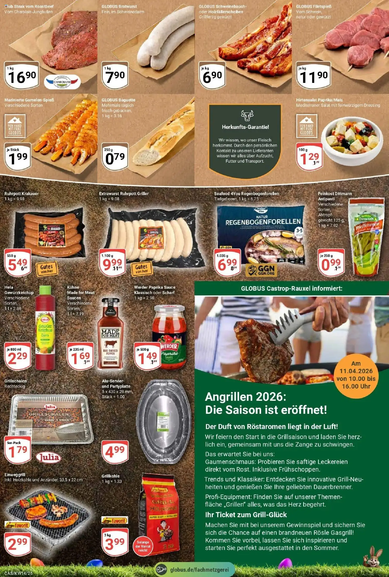 Globus prospekt Castrop-Rauxel	 – gültig ab 30.03.2026 | Seite: 16 | Produkte: Grill, Schweinebauch, Dressing, Ketchup