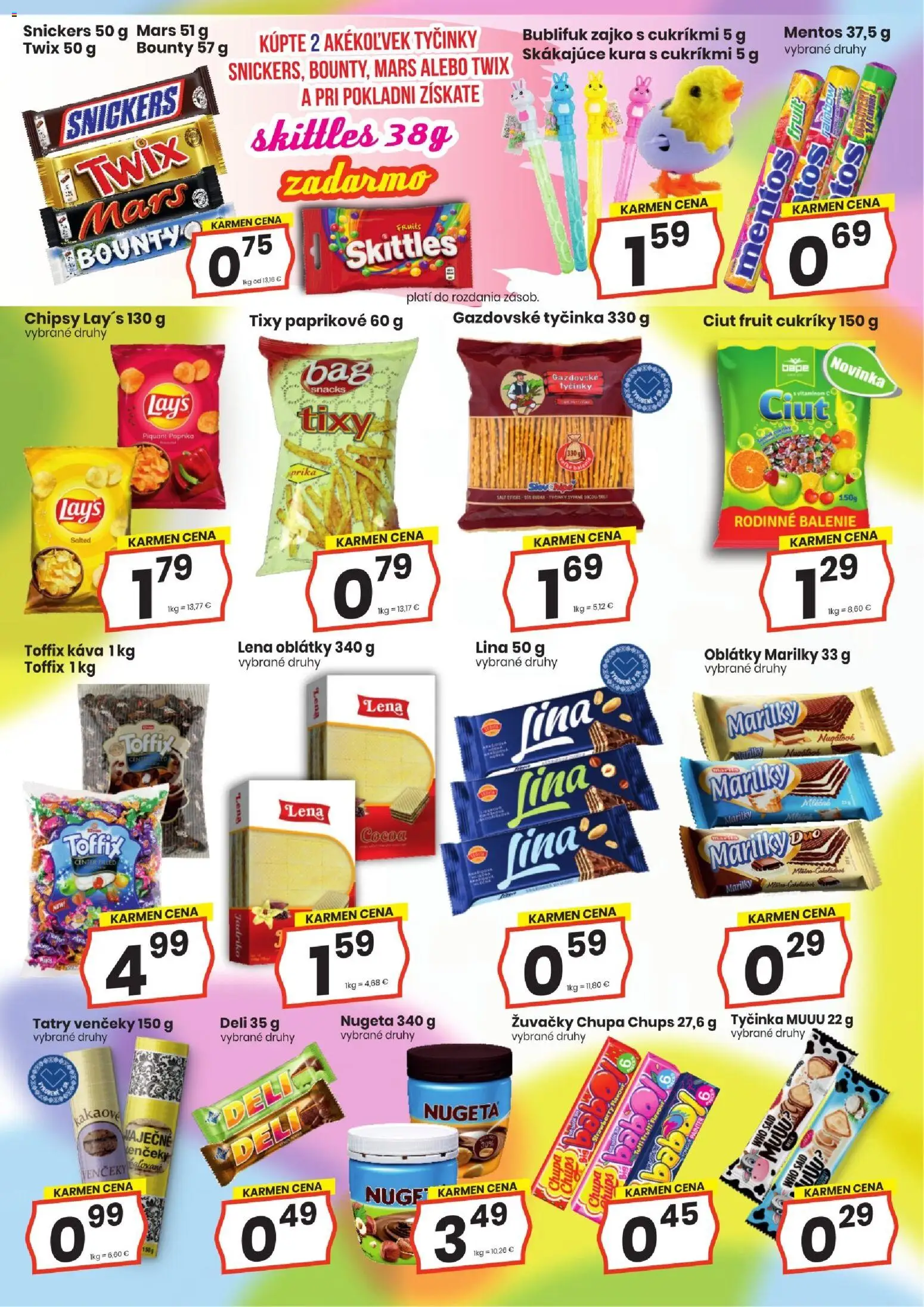 Nové KARMEN CBA akcie – leták je platný od 19.03.2026 | Strana: 11 | Produkty: Paprika, Káva, Cukríky, Chipsy